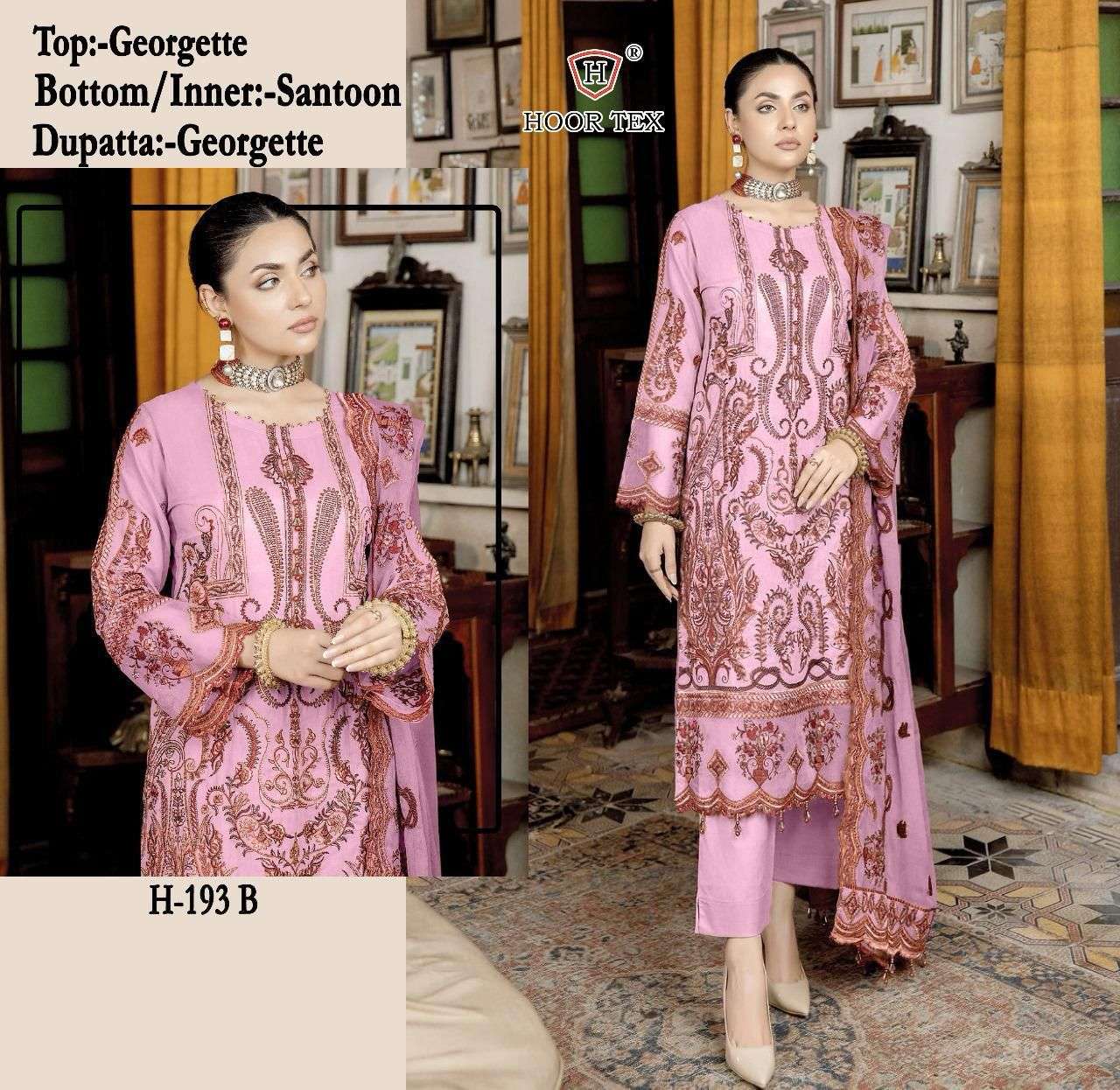 HOOR TEX H 193 GEORGETTE FANCY DESIGNER SUIT