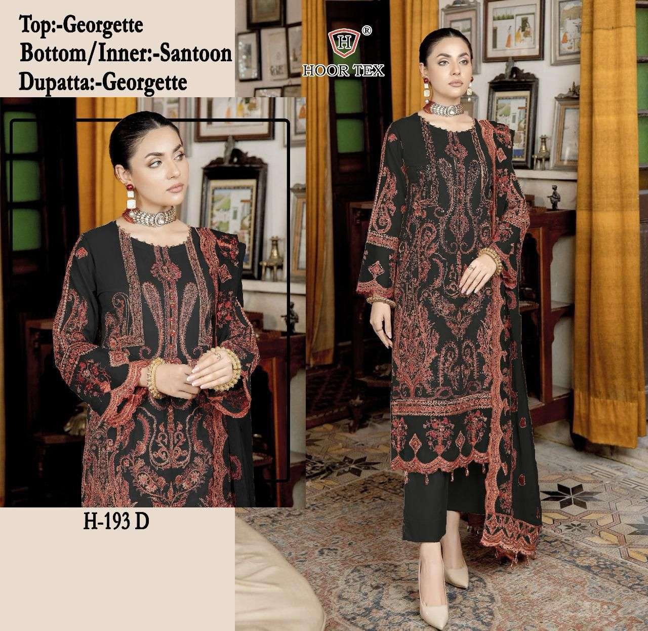 HOOR TEX H 193 GEORGETTE FANCY DESIGNER SUIT