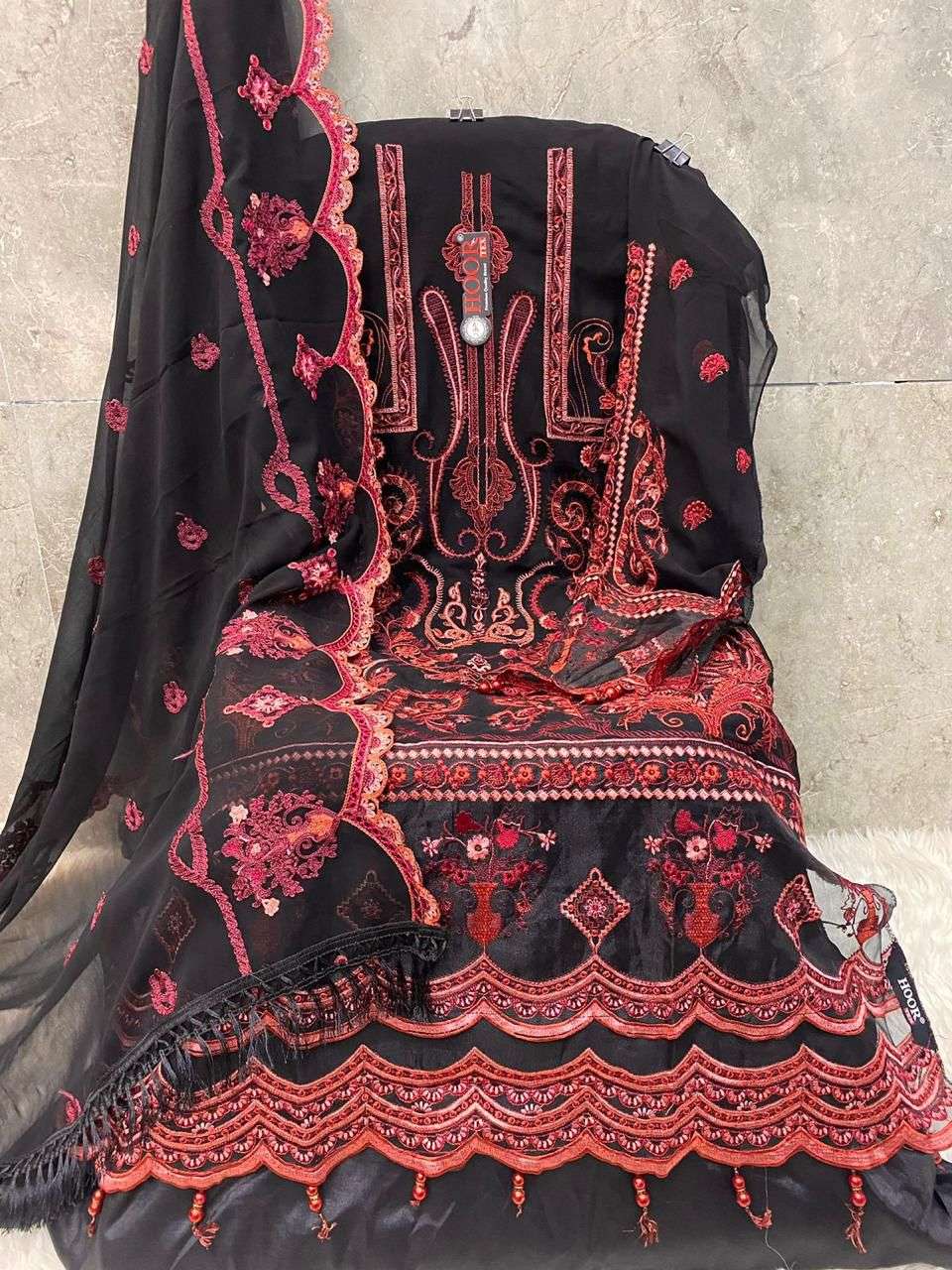 HOOR TEX H 193 GEORGETTE FANCY DESIGNER SUIT