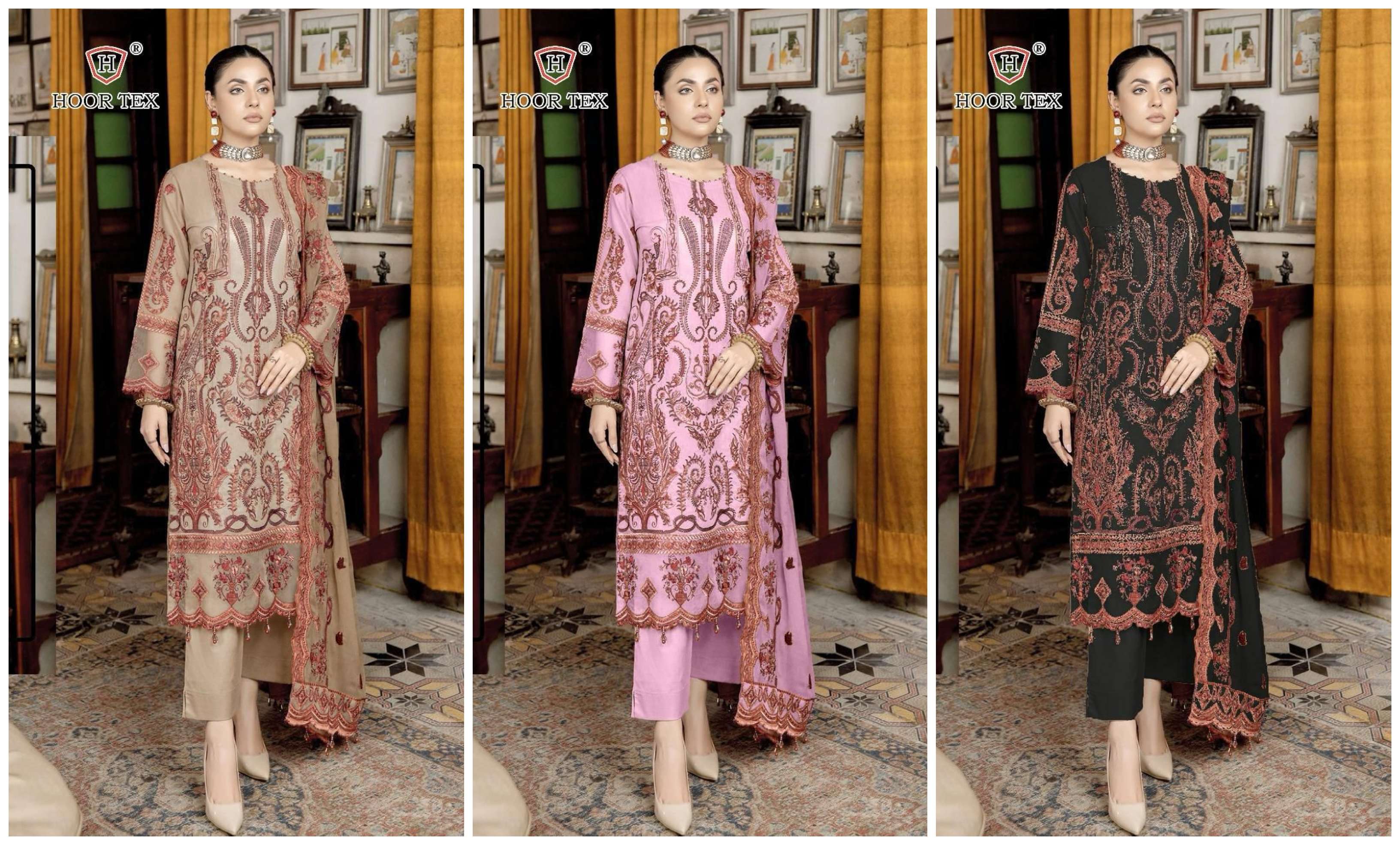 HOOR TEX H 193 GEORGETTE FANCY DESIGNER SUIT