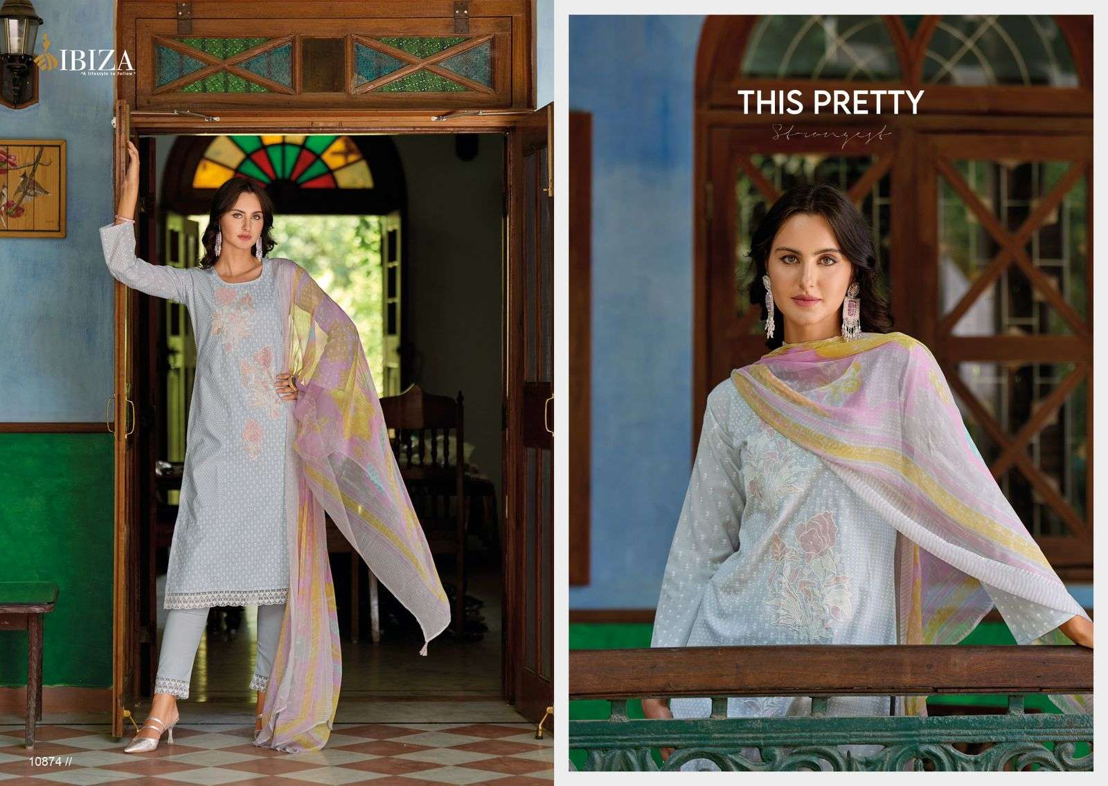 IBIZA GUCCI LAWN COTTON PRINT WITH FANCY EMBROIDERY SUIT
