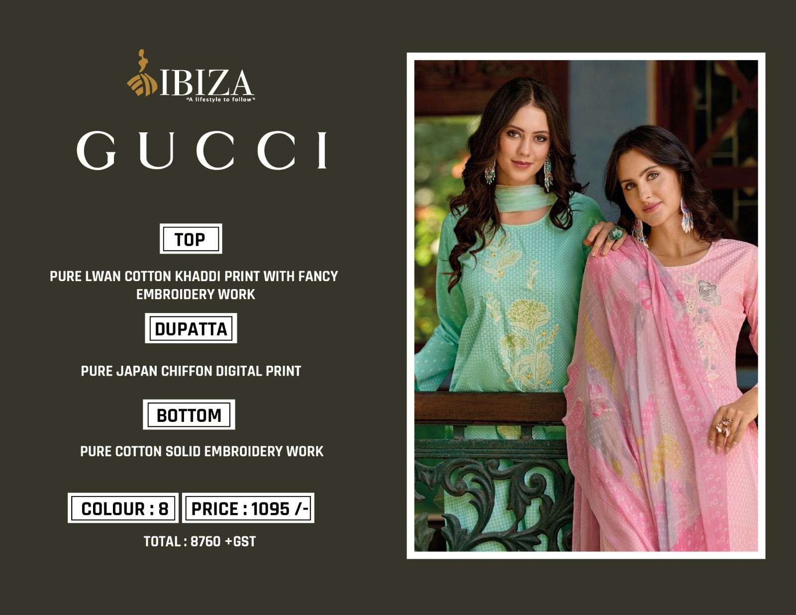 IBIZA GUCCI LAWN COTTON PRINT WITH FANCY EMBROIDERY SUIT