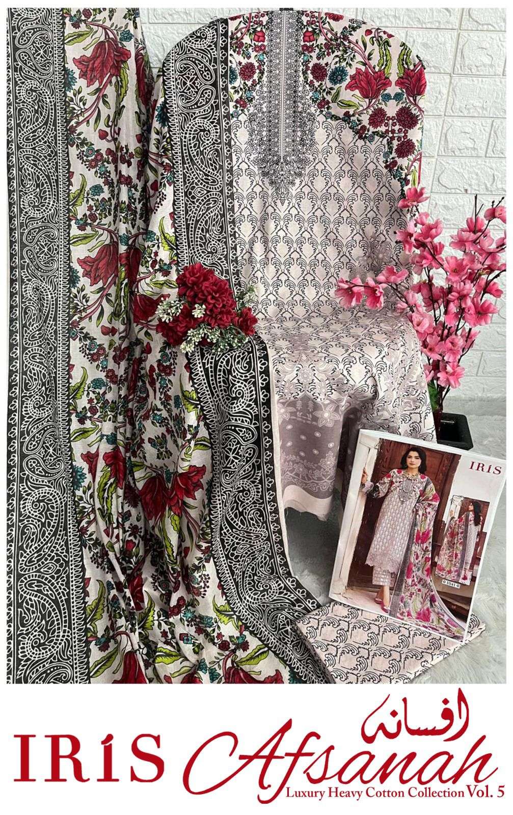 IRIS AFSANAH VOL 5 COTTON DIGITAL PRINT SUIT