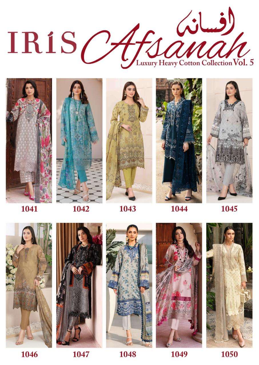 IRIS AFSANAH VOL 5 COTTON DIGITAL PRINT SUIT