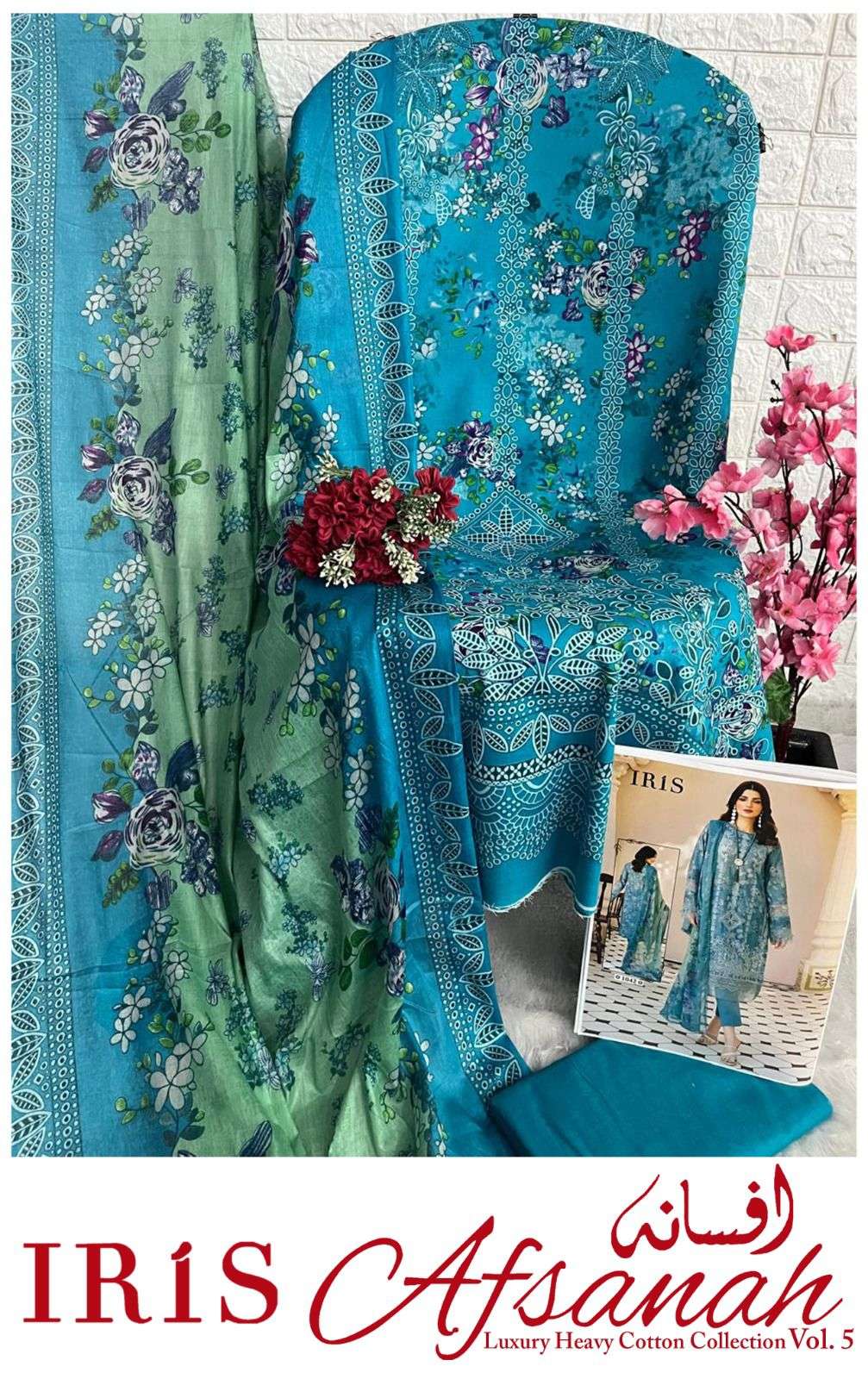 IRIS AFSANAH VOL 5 COTTON DIGITAL PRINT SUIT