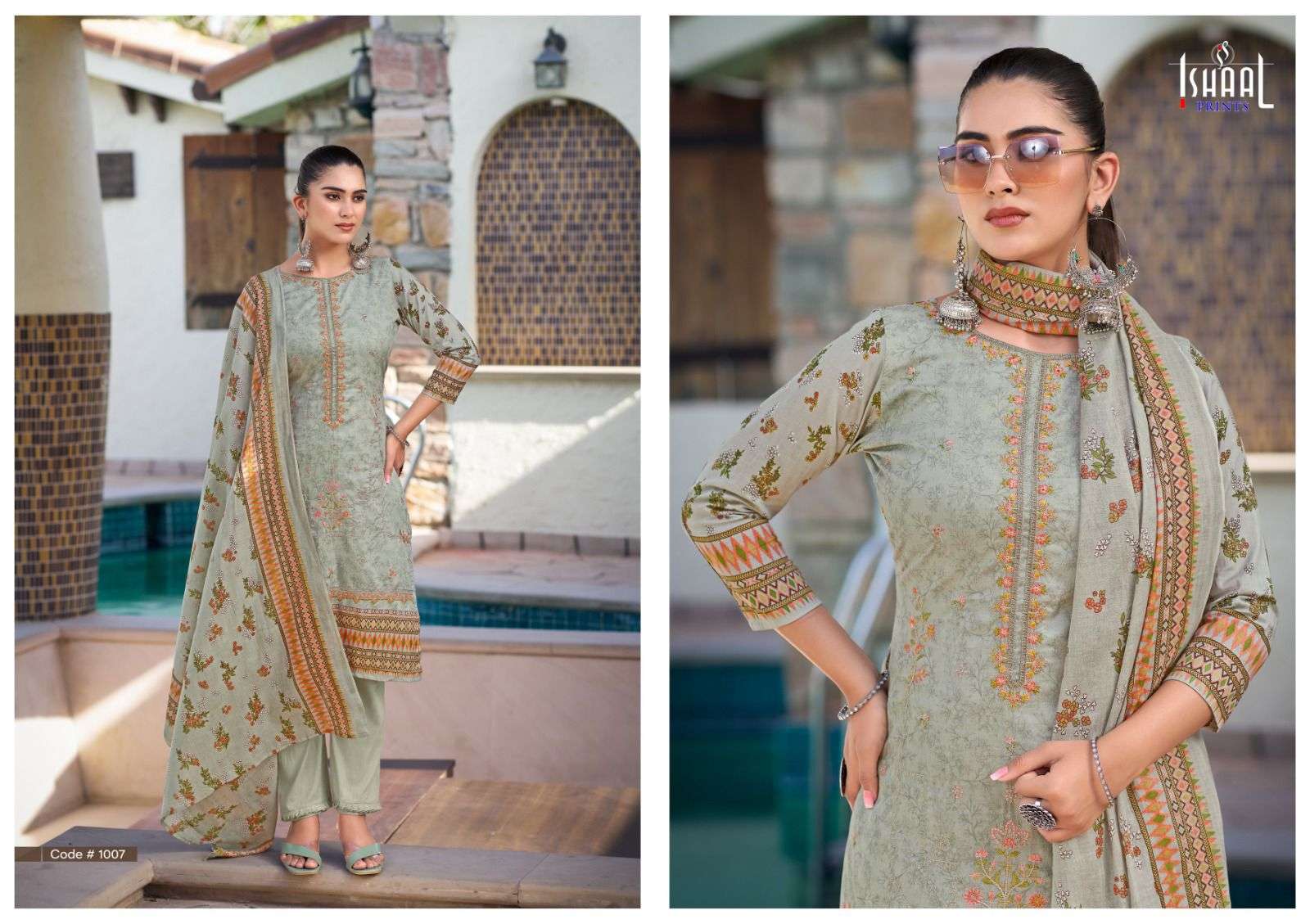 ISHAAL PRINTS EMBROIDERED VOL 9 LAWN COTTON SALWAR SUIT