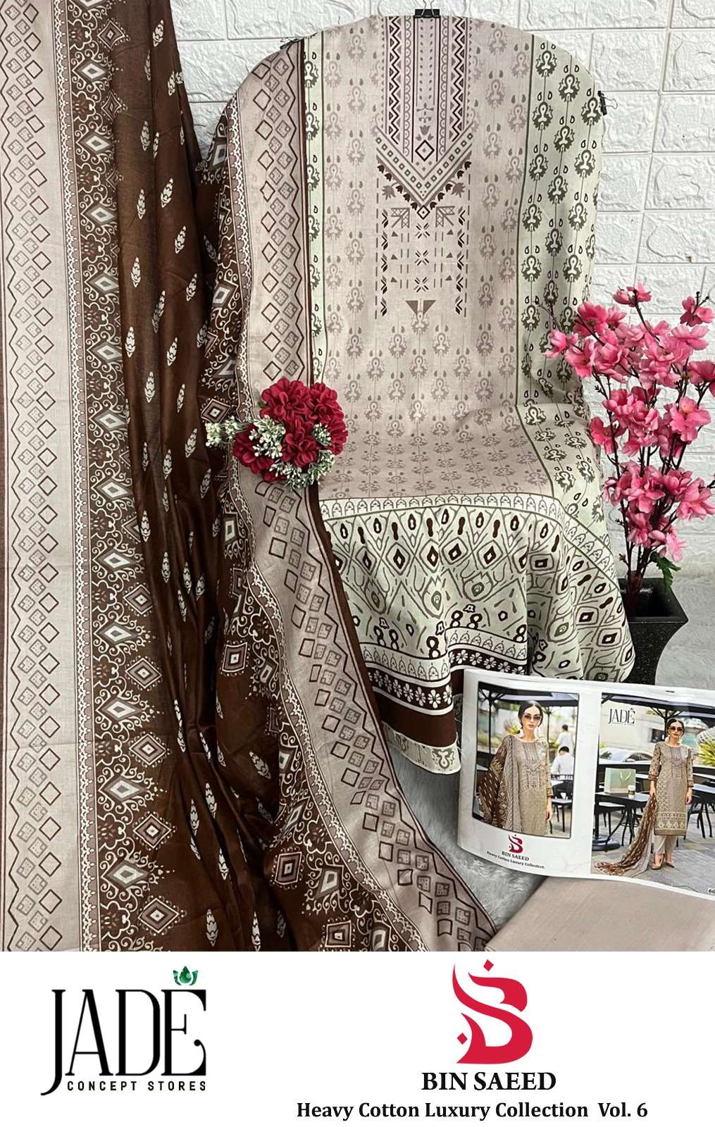 JADE BIN SAEED HEAVY COTTON LUXURY COLLECTION VOL 6 COTTON SUIT