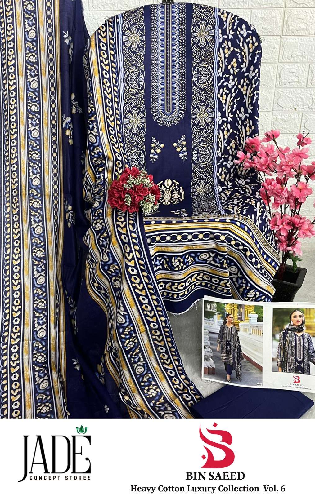 JADE BIN SAEED HEAVY COTTON LUXURY COLLECTION VOL 6 COTTON SUIT