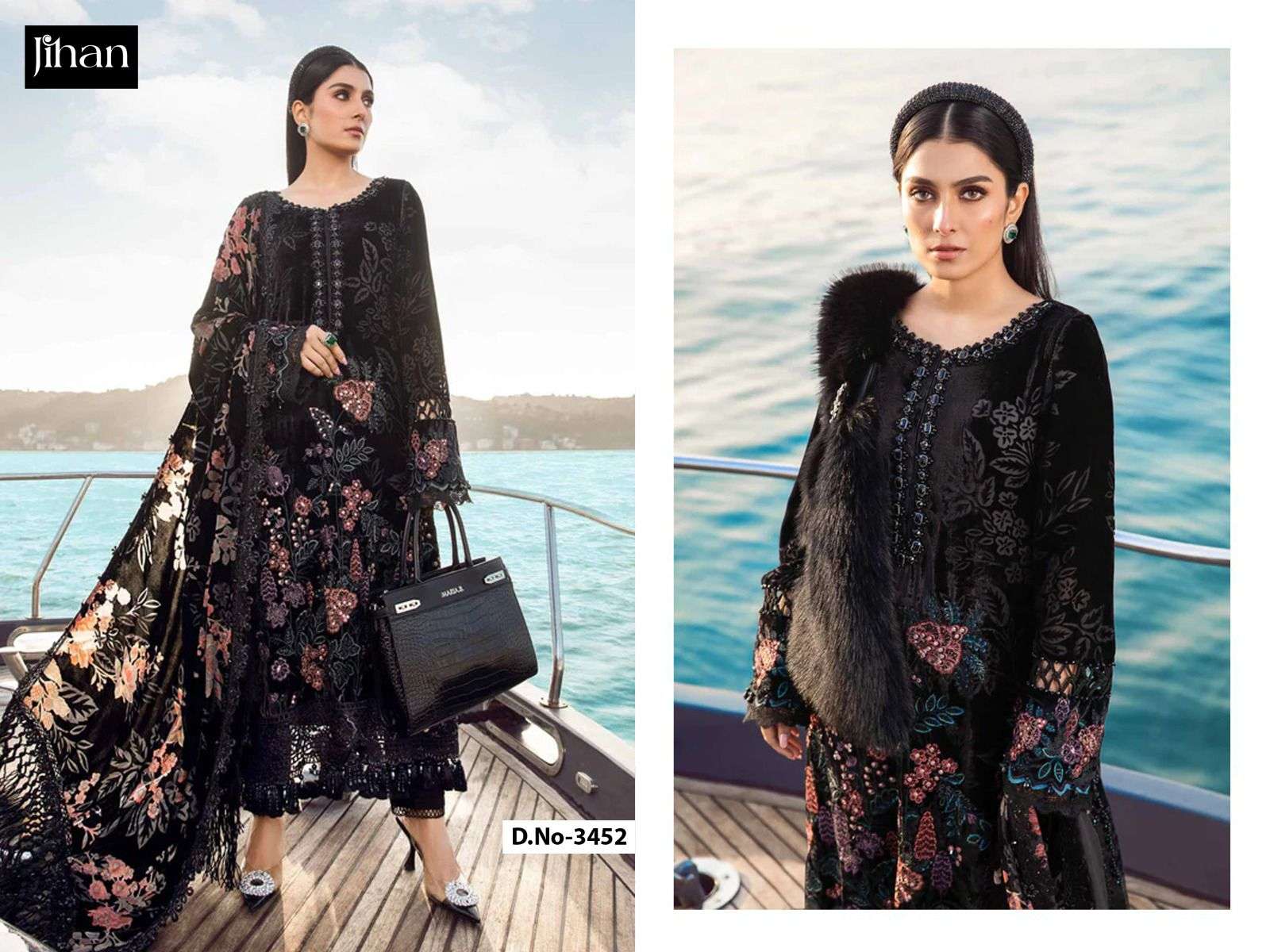 JIHAN D NO 3452 COTTON  KASHMIRI EMBROIDERY SUIT