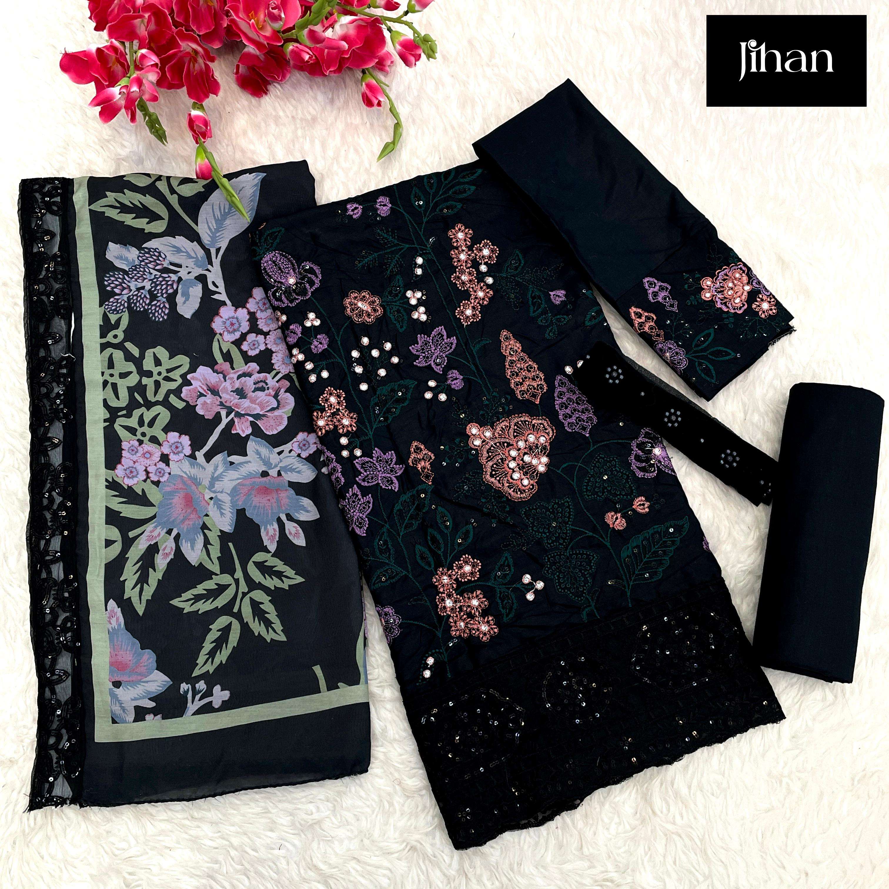 JIHAN D NO 3452 COTTON  KASHMIRI EMBROIDERY SUIT