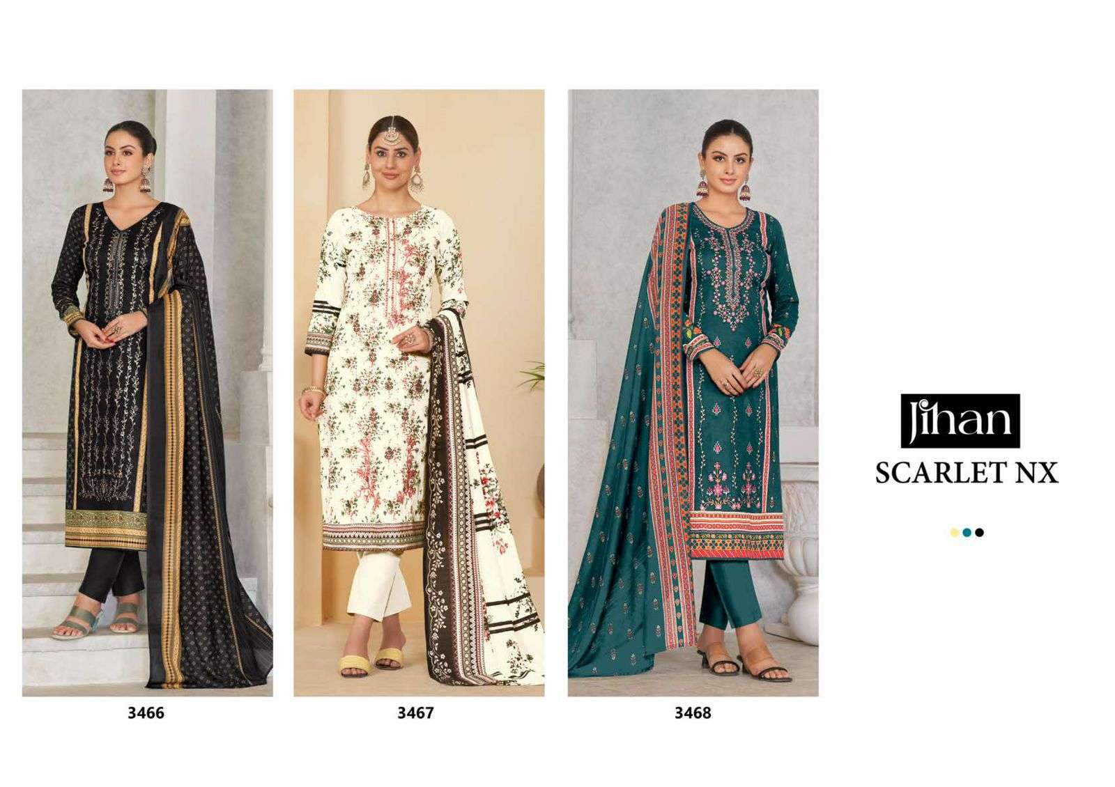 JIHAN SCARLET NX LAWN COTTON SELF EMBROIDERY WORK SUIT