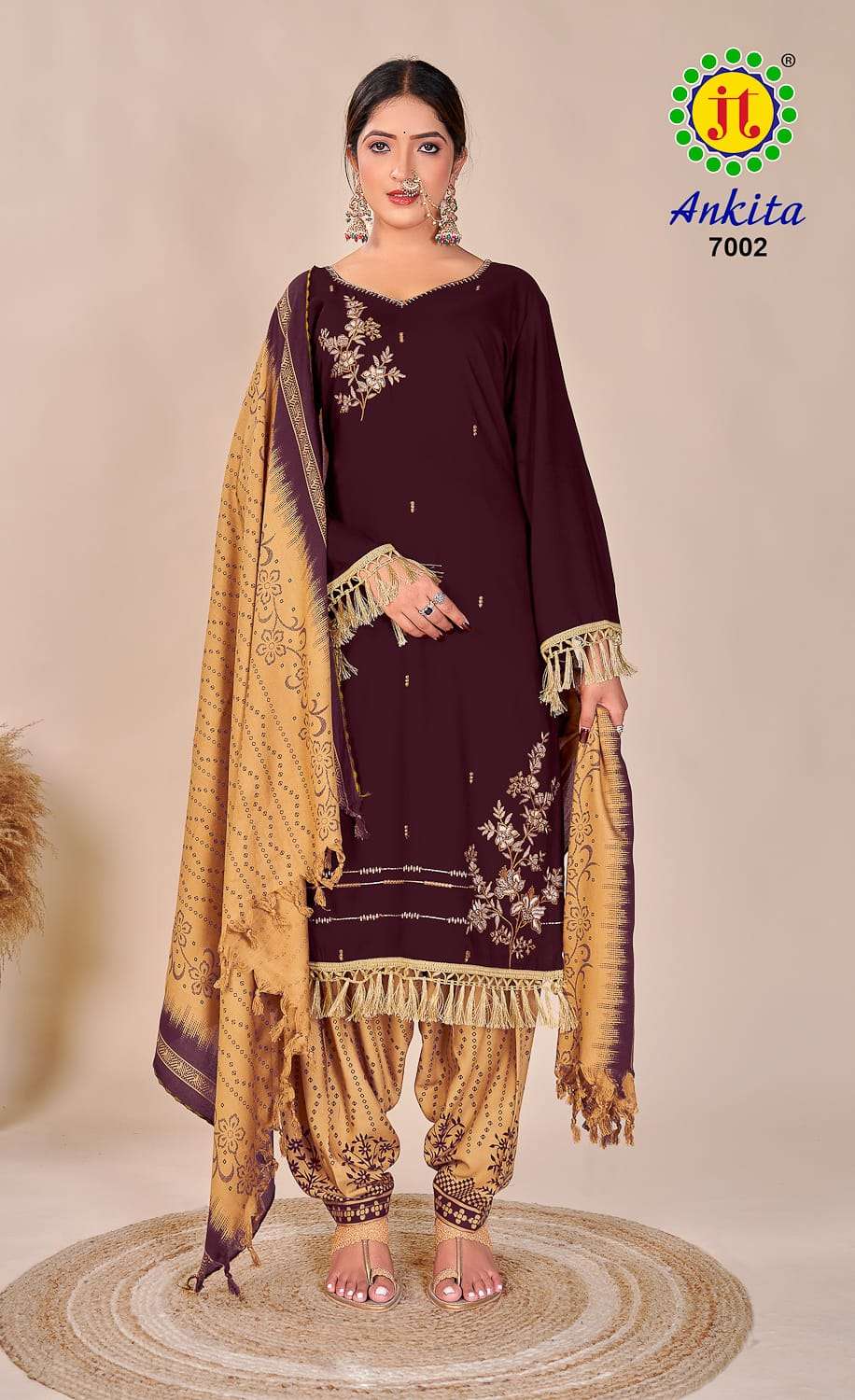 JT ANKITA VOL 7 RAYON FANCY SEQUENCE WORK SUIT