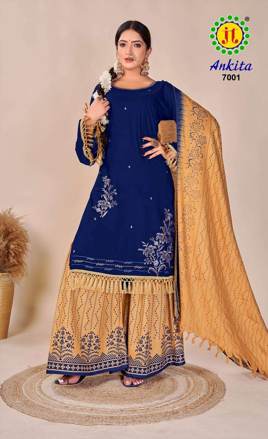JT ANKITA VOL 7 RAYON FANCY SEQUENCE WORK SUIT