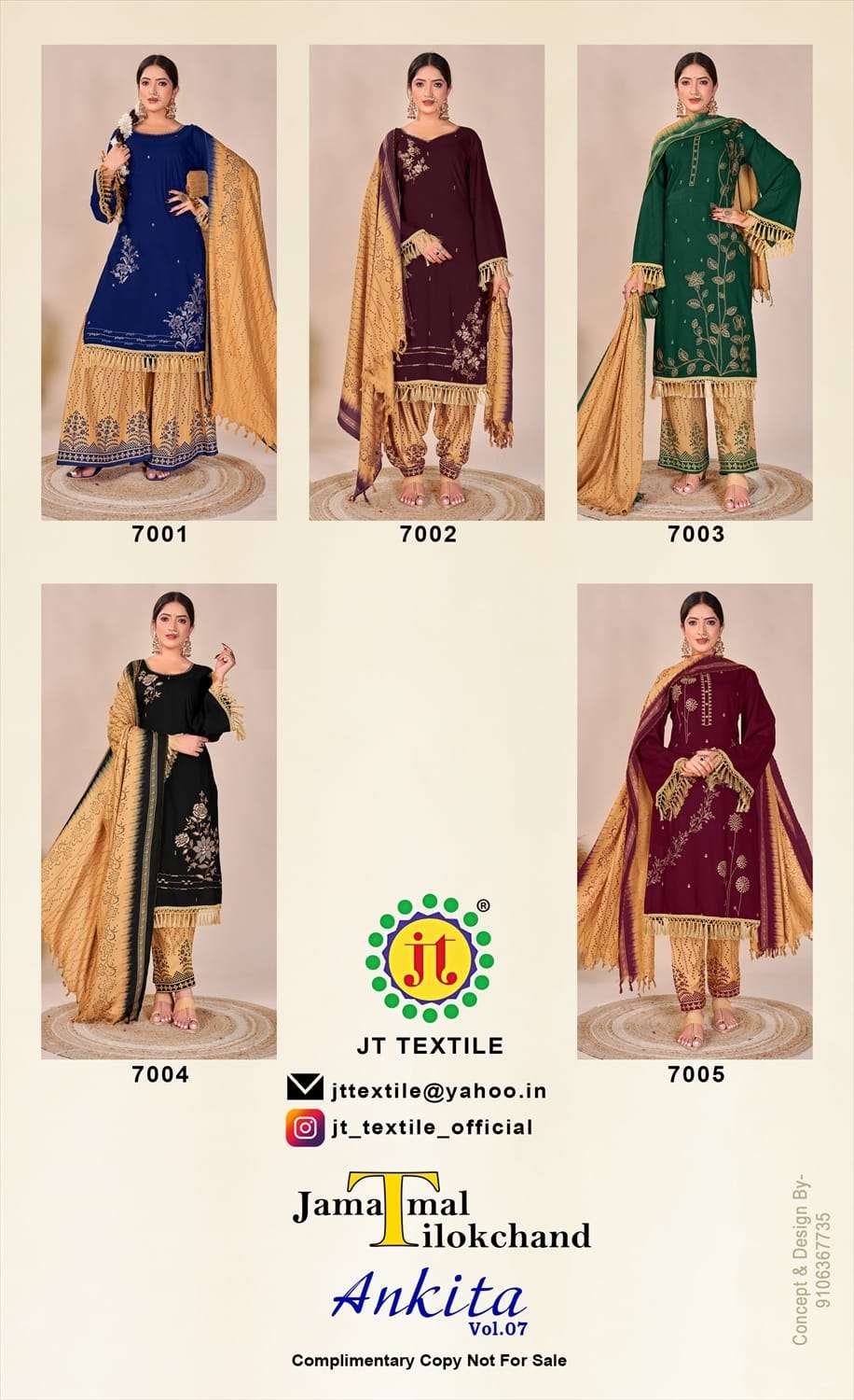 JT ANKITA VOL 7 RAYON FANCY SEQUENCE WORK SUIT