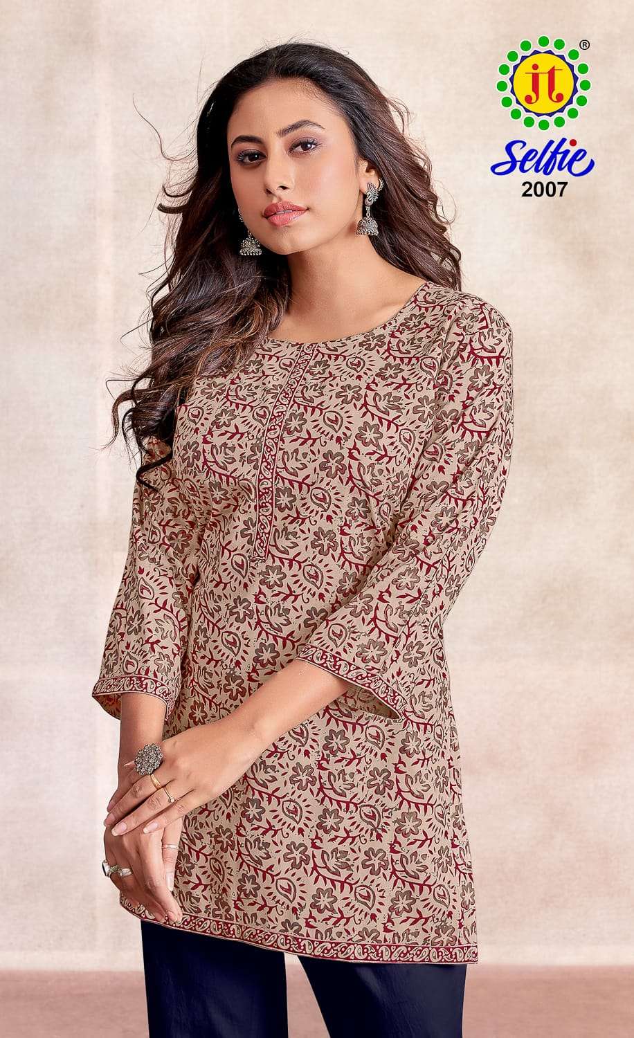 JT SELFIE VOL 2 COTTON PRINT FANCY SHORT KURTI
