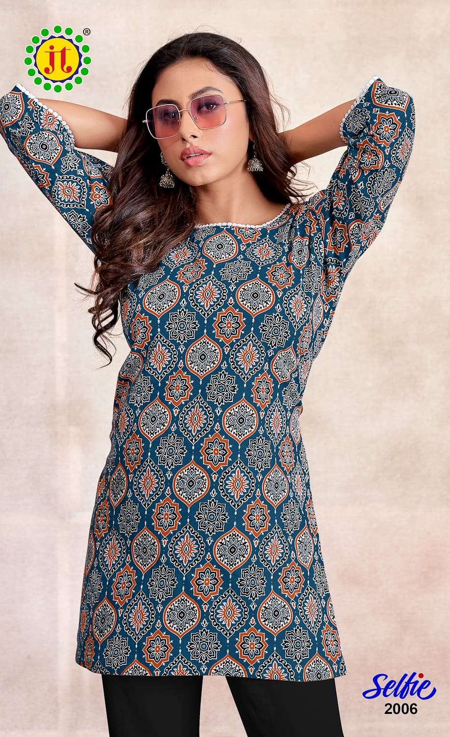 JT SELFIE VOL 2 COTTON PRINT FANCY SHORT KURTI