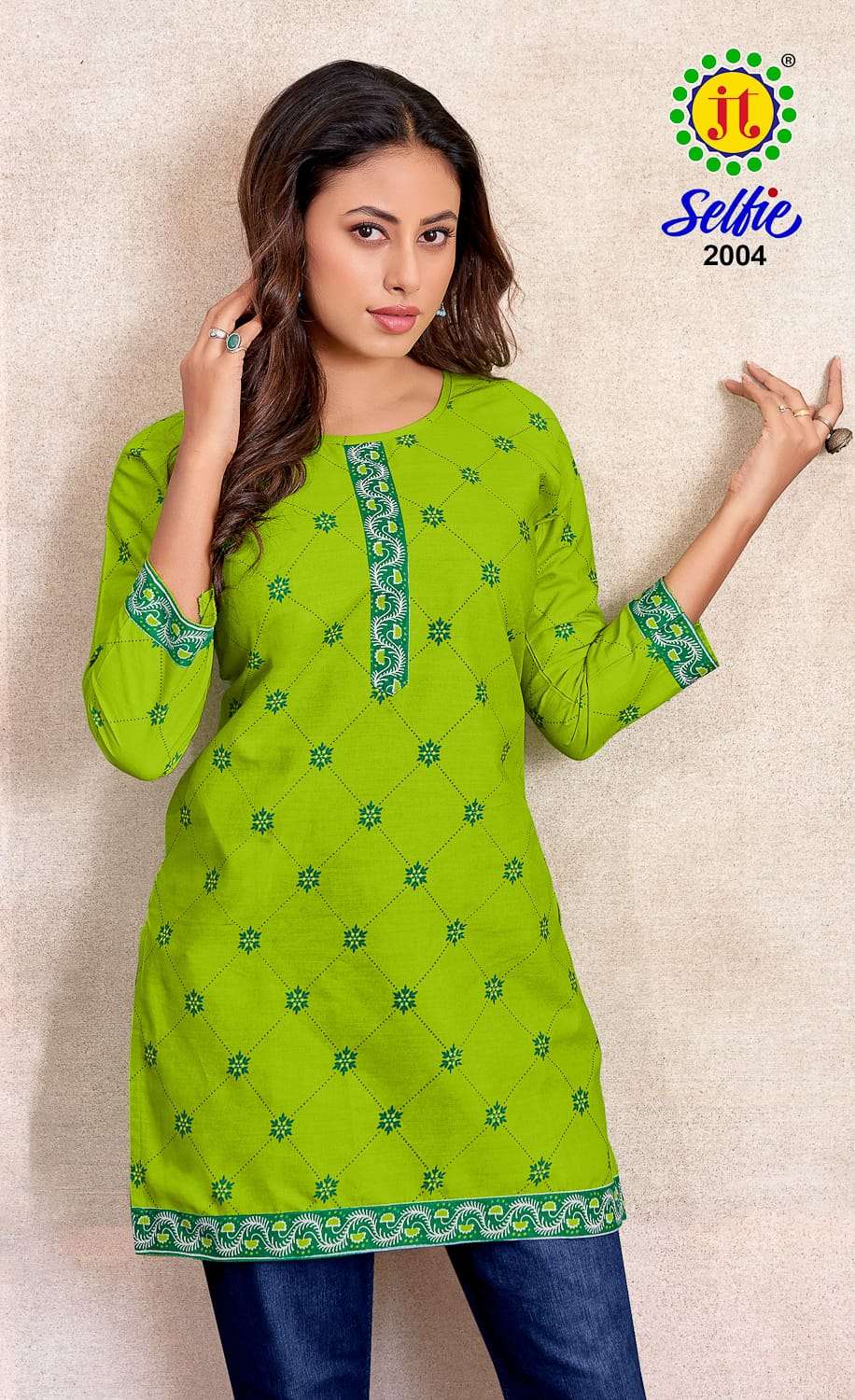 JT SELFIE VOL 2 COTTON PRINT FANCY SHORT KURTI