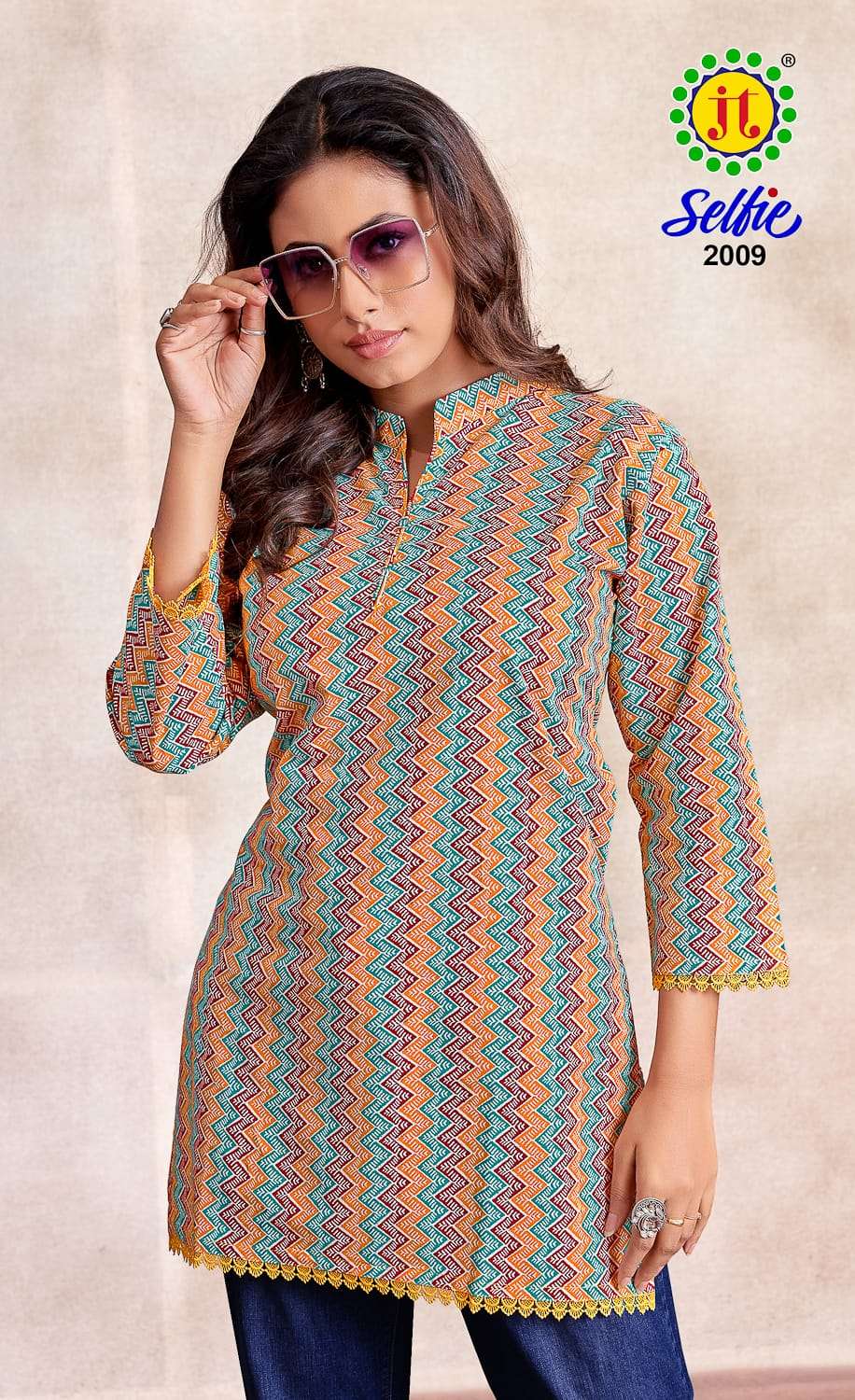 JT SELFIE VOL 2 COTTON PRINT FANCY SHORT KURTI