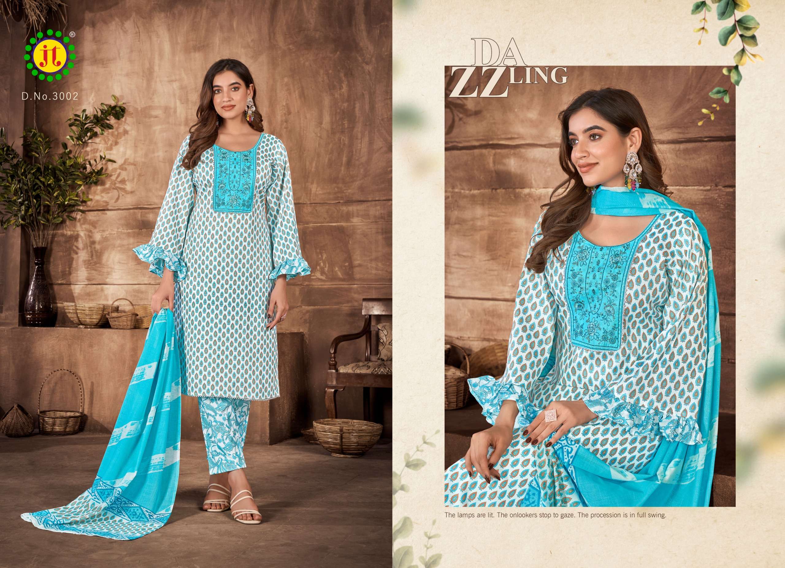 JT ZARA VOL 3 COTTON PRINTED DRESS MATERIAL
