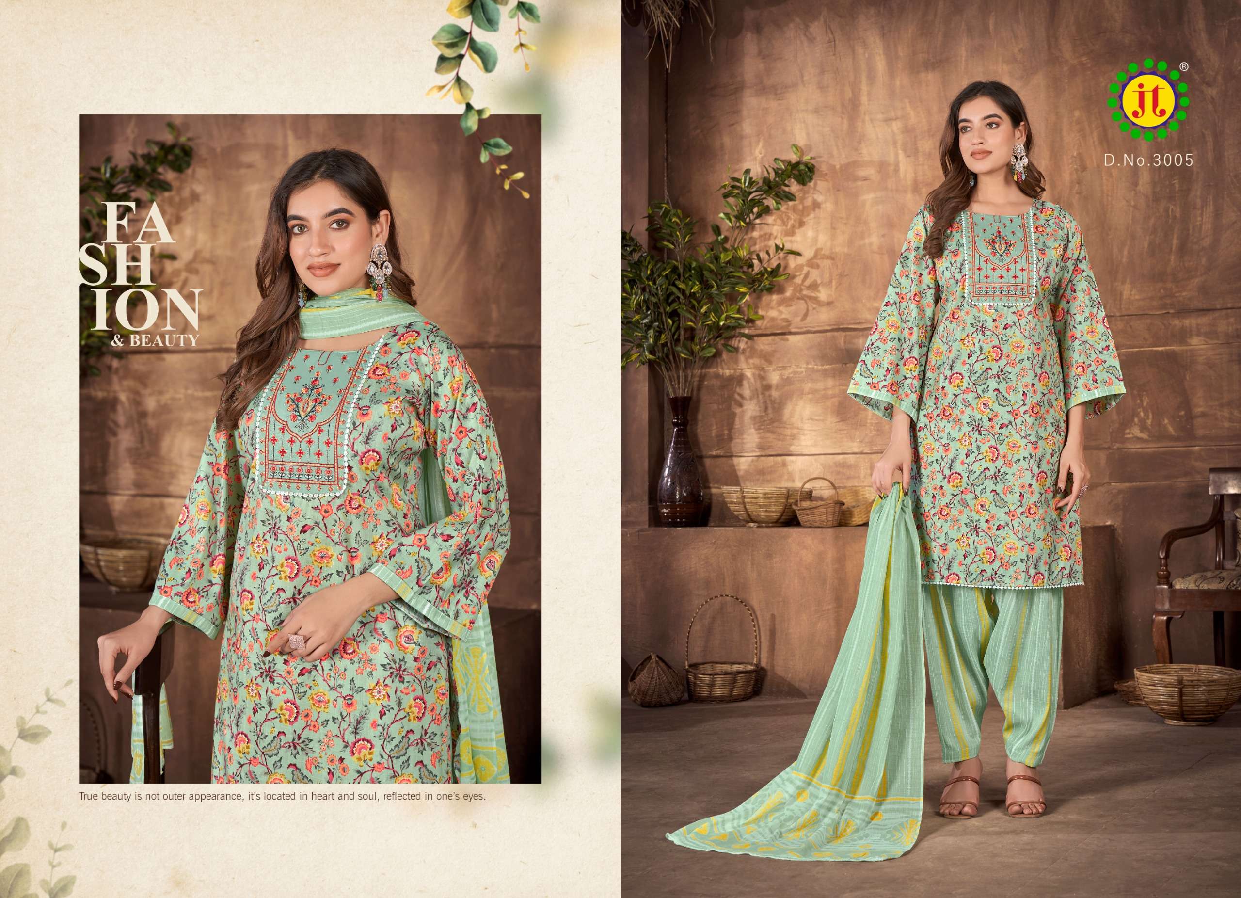 JT ZARA VOL 3 COTTON PRINTED DRESS MATERIAL