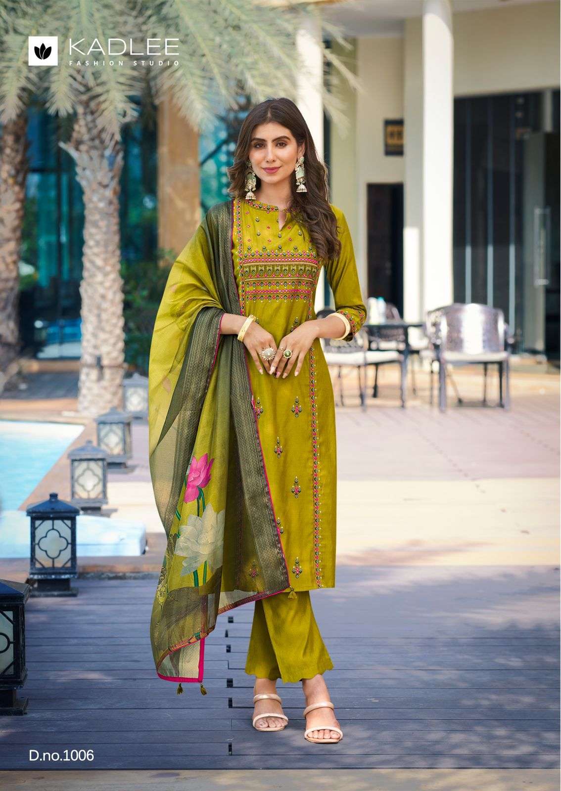 KADLEE FASHION SUMMER STORY FANCY HAND WORK KURTI COMBO SET 