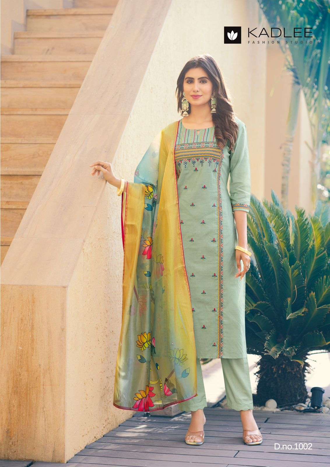 KADLEE FASHION SUMMER STORY FANCY HAND WORK KURTI COMBO SET 