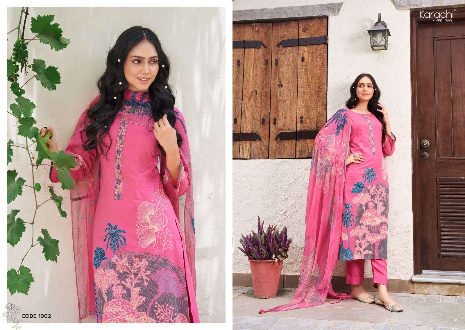 KARACHI PRINTS BAHARA COTTON DIGITAL PRINT WITH FANCY WORK SUIT