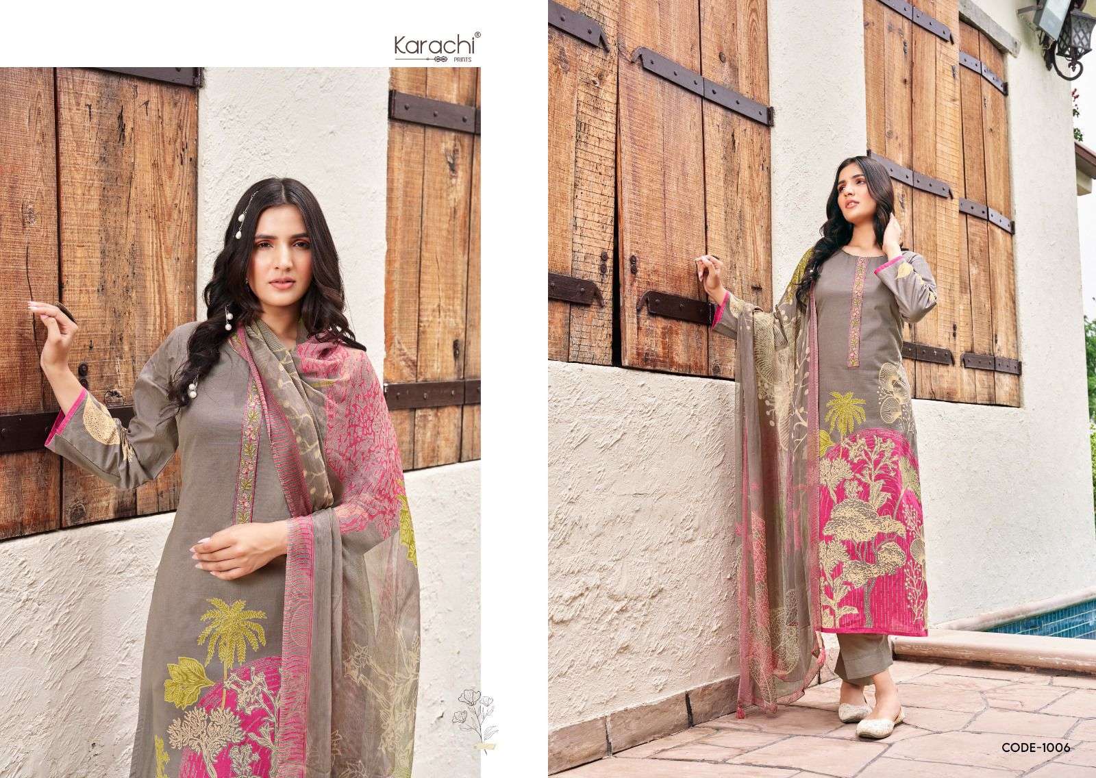 KARACHI PRINTS BAHARA COTTON DIGITAL PRINT WITH FANCY WORK SUIT