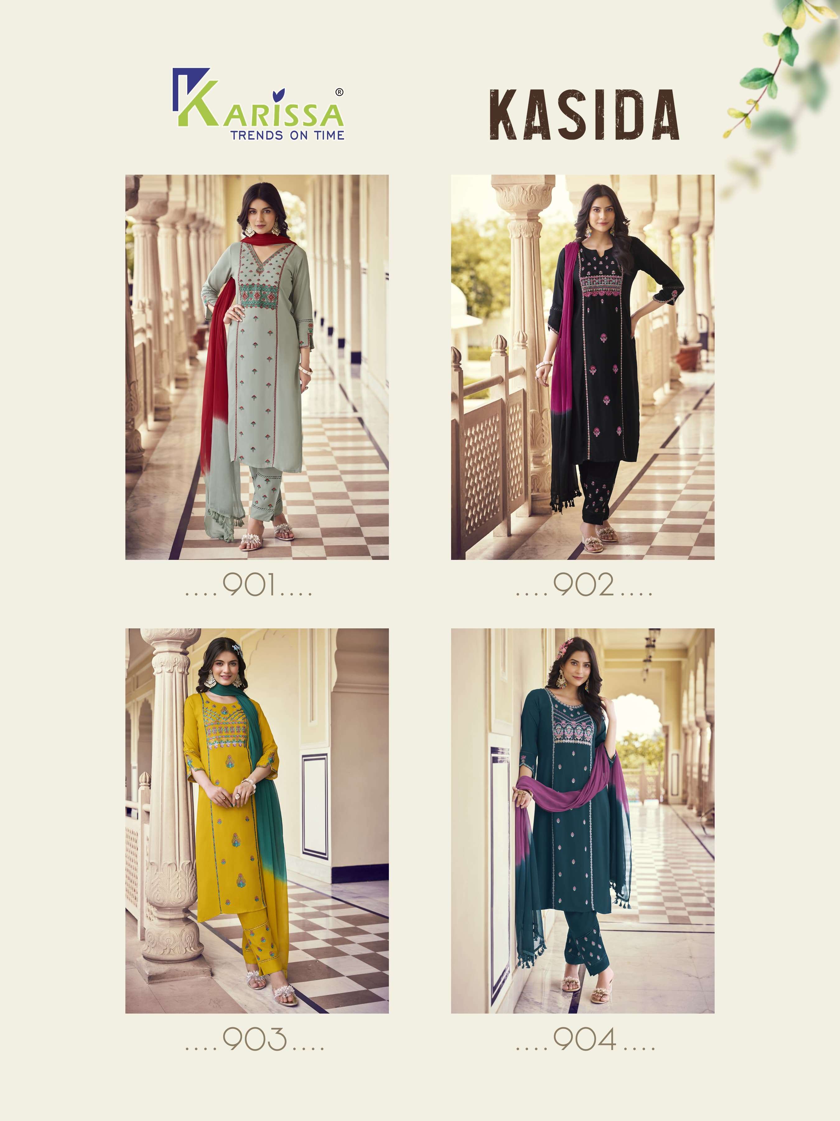 KARISSA KASIDA RAYON FANCY DESIGNER KURTI COMBO SET 