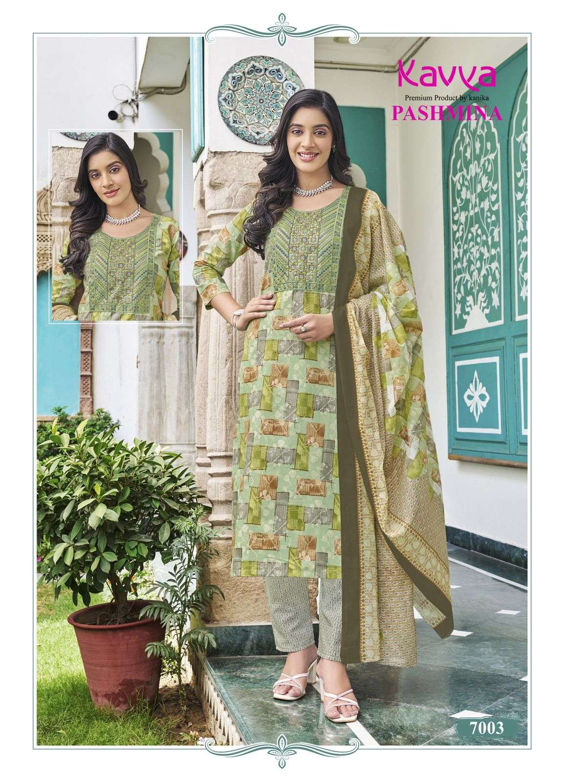 KAVYA  PASHMINA VOL 7 COTTON PRINT KURTI COMBO SET 