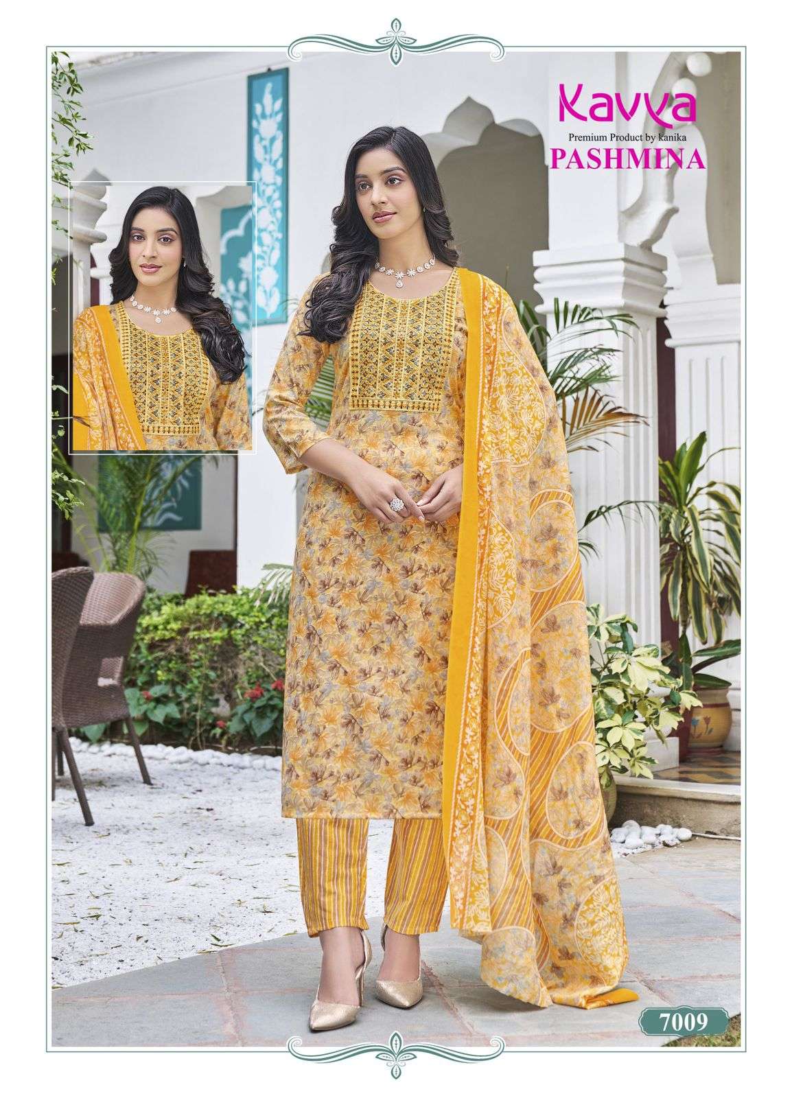 KAVYA  PASHMINA VOL 7 COTTON PRINT KURTI COMBO SET 