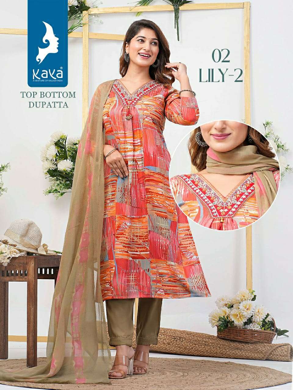 KAYA LILY VOL 2 FANCY DESIGNER LADIES KURTI COMBO SET 