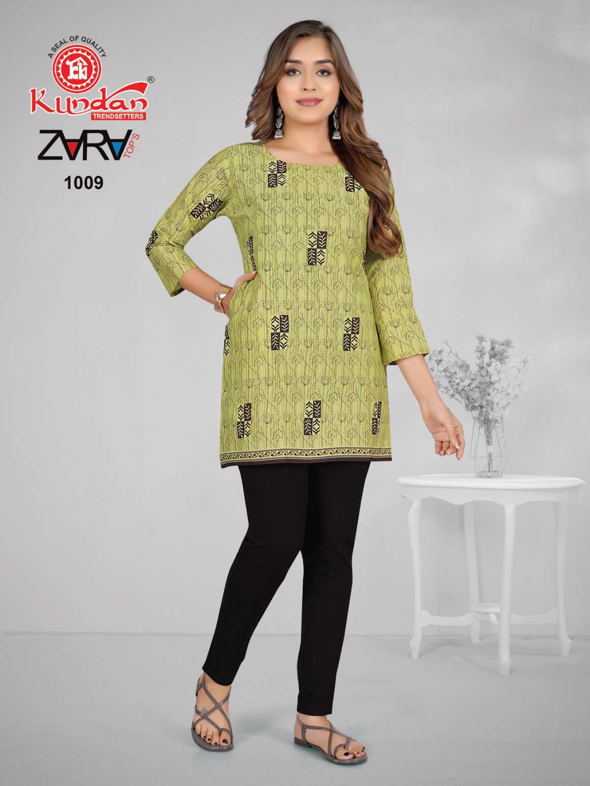 KUNDAN TEX ZARA COTTON FANCY SHORT KURTI
