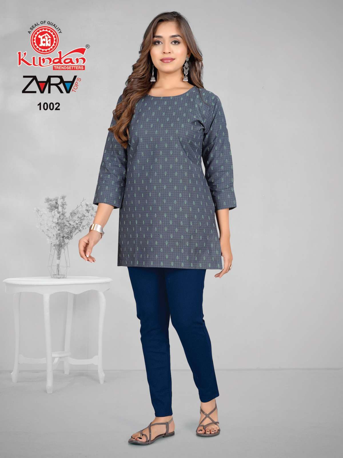 KUNDAN TEX ZARA COTTON FANCY SHORT KURTI
