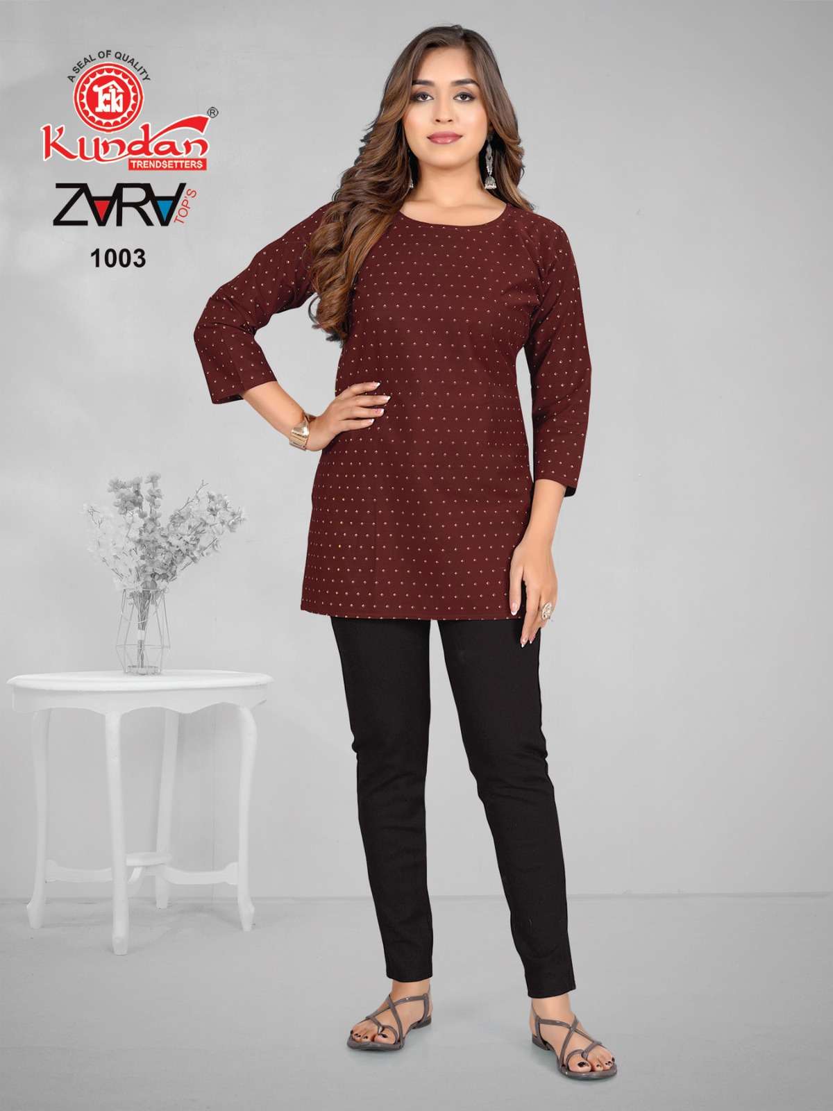 KUNDAN TEX ZARA COTTON FANCY SHORT KURTI