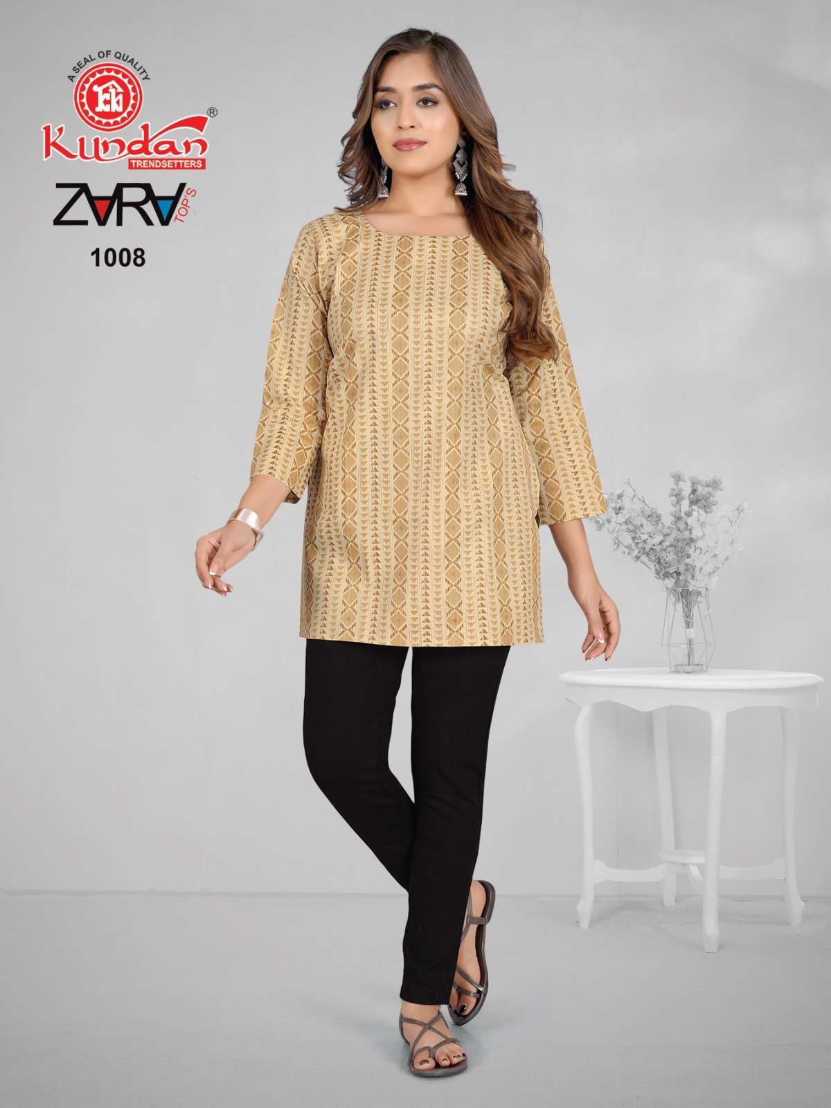 KUNDAN TEX ZARA COTTON FANCY SHORT KURTI