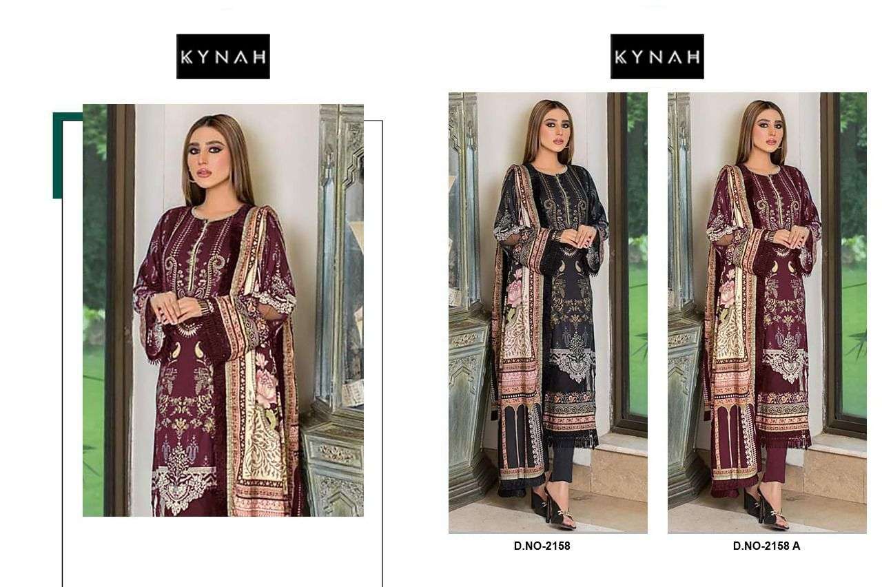 KYNAH D NO 2158 COTTON FANCY SELF EMBROIDERY WORK SUIT