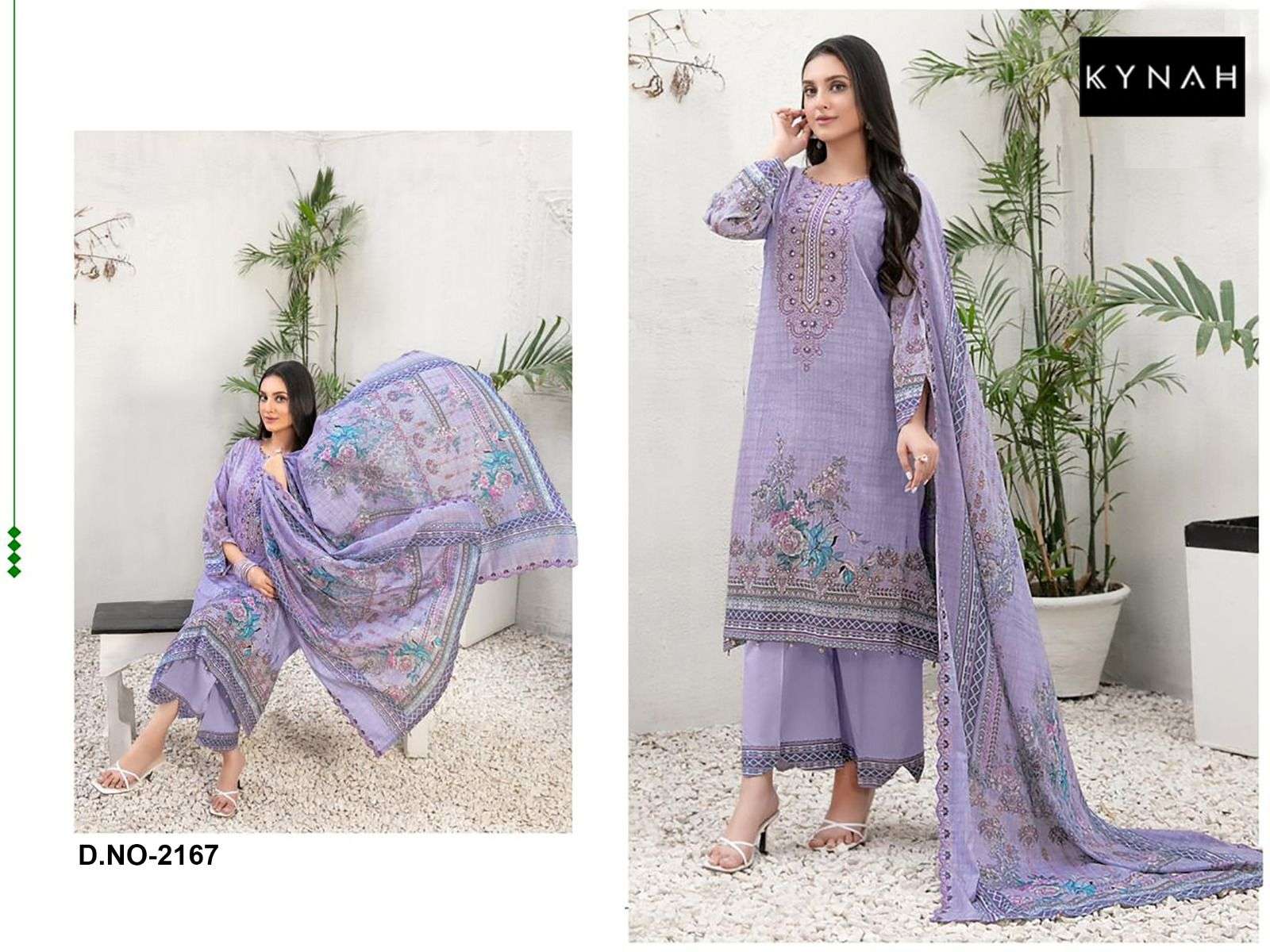 KYNAH D NO 2167 LAWN COTTON PATCH EMBROIDERY WORK SUIT