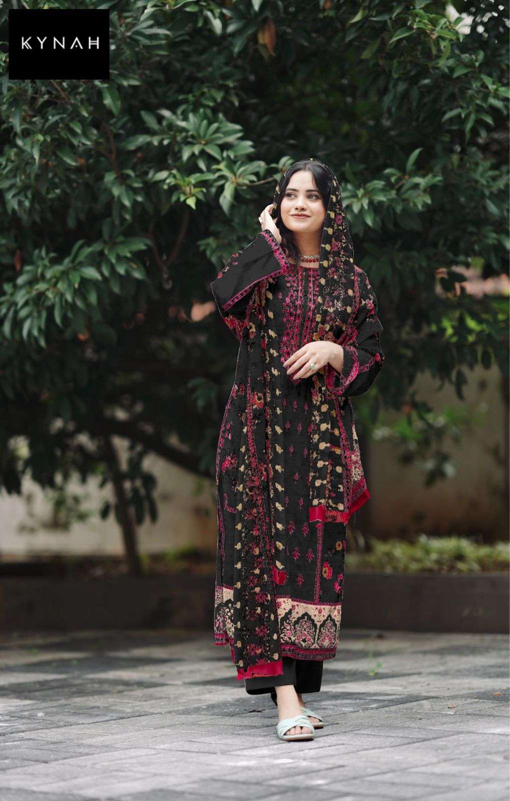KYNAH D NO 2178 LAWN COTTON SELF EMBRODERY SALWAR KAMEEZ 