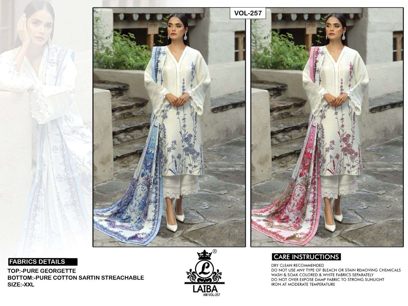 LAIBA AM VOL 257 GEORGETTE DESIGNER PAKISTANI SUIT