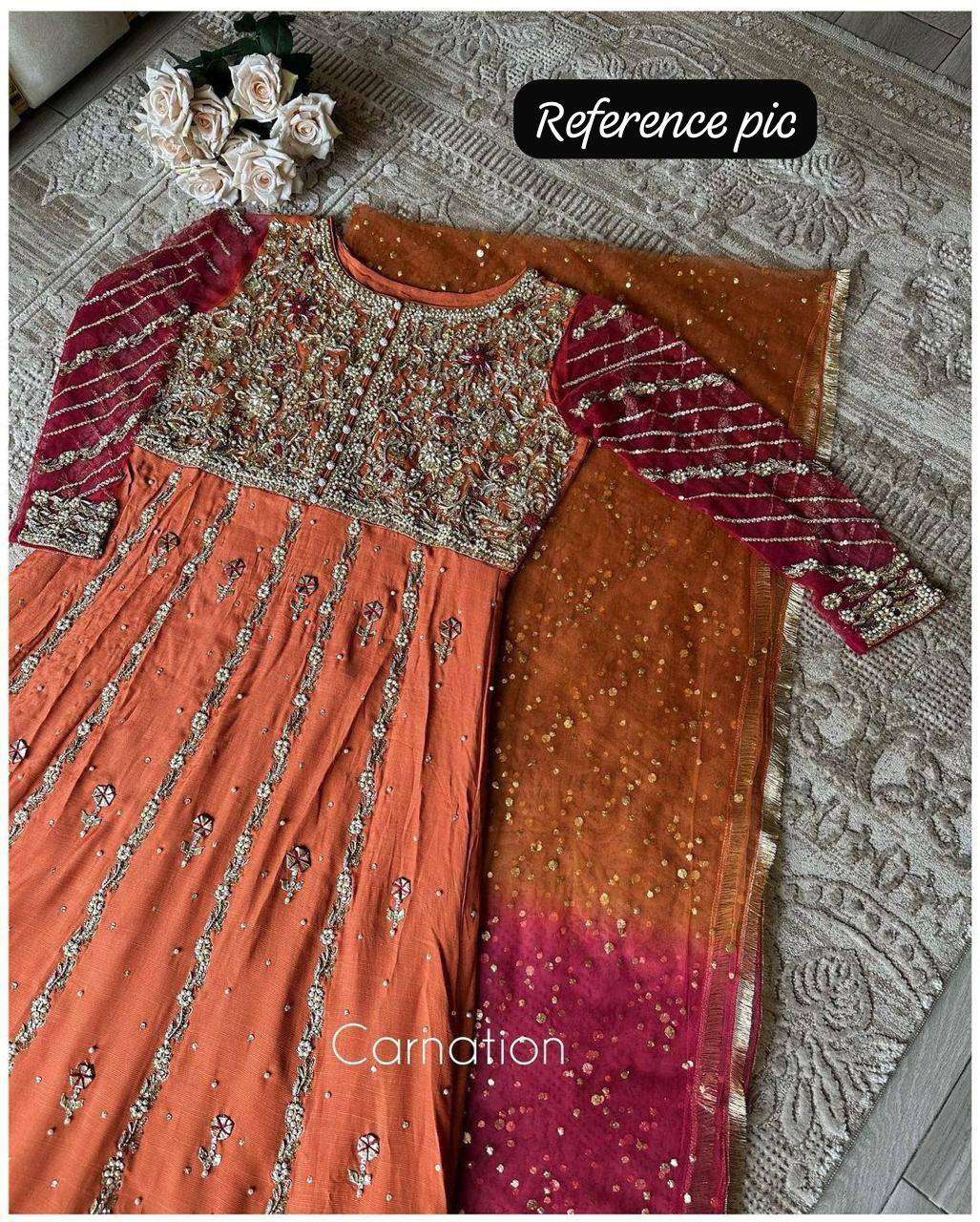 LC 1238 GOWN DUPATTA