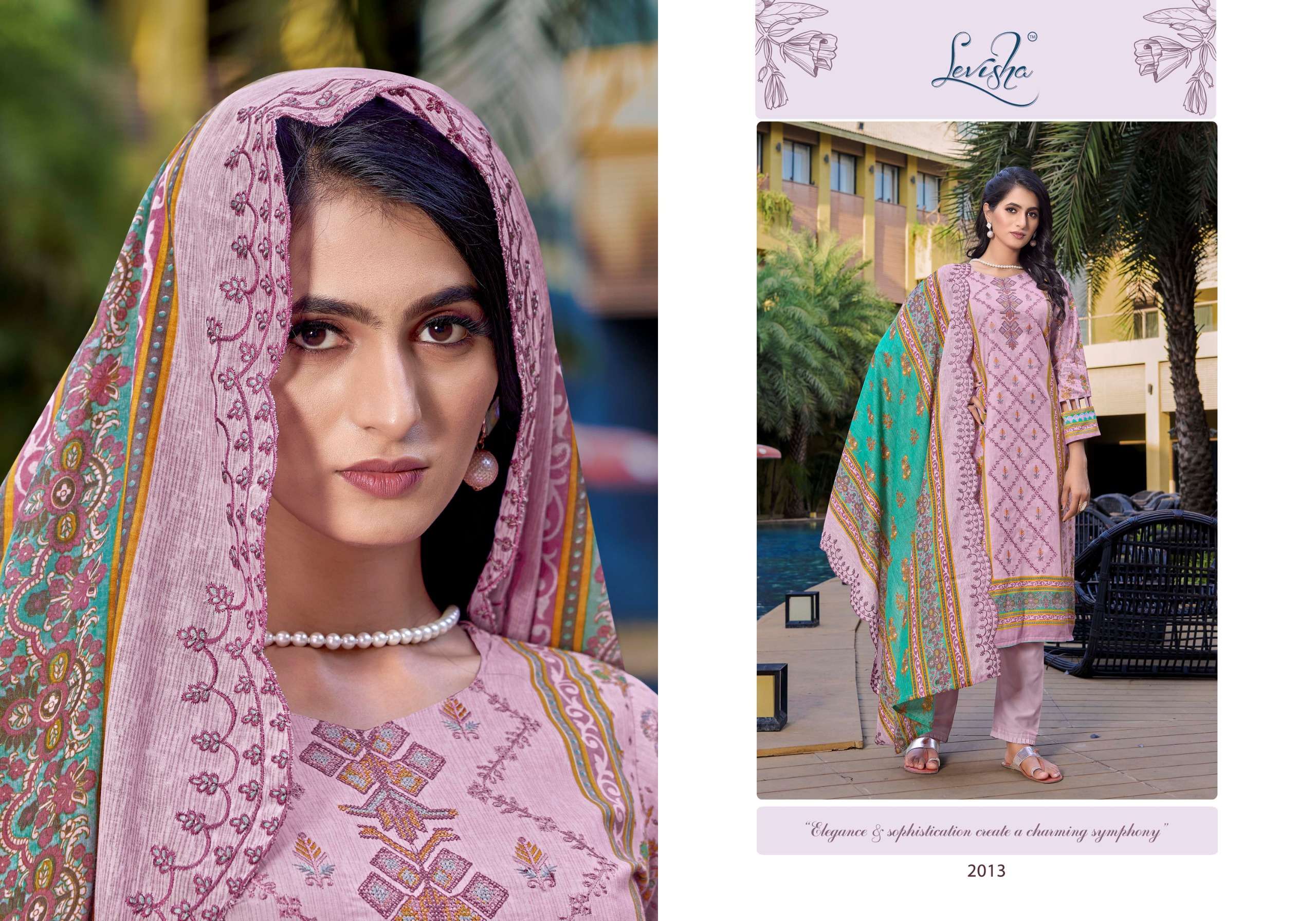  LEVISHA BINSAEED NX COTTON PRINT WITH EMBROIDERY WORK SUIT