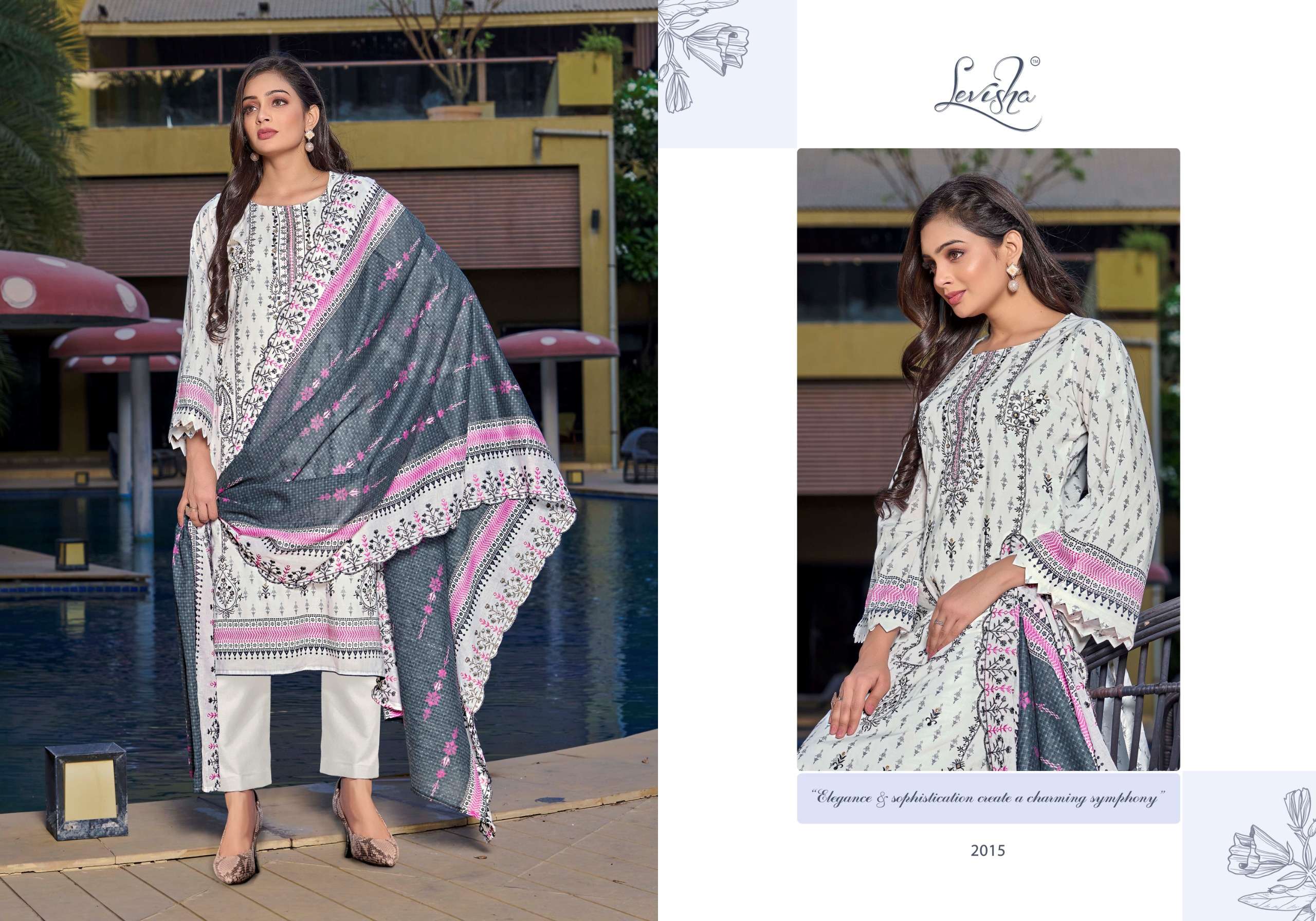  LEVISHA BINSAEED NX COTTON PRINT WITH EMBROIDERY WORK SUIT