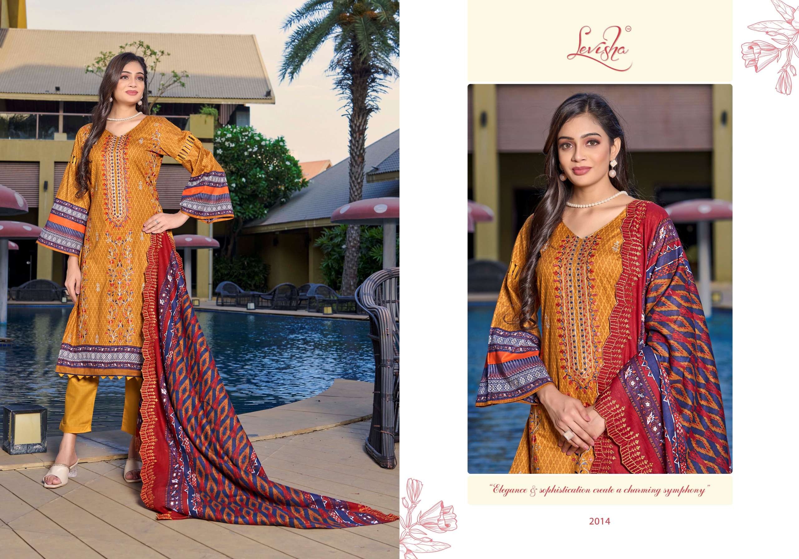  LEVISHA BINSAEED NX COTTON PRINT WITH EMBROIDERY WORK SUIT