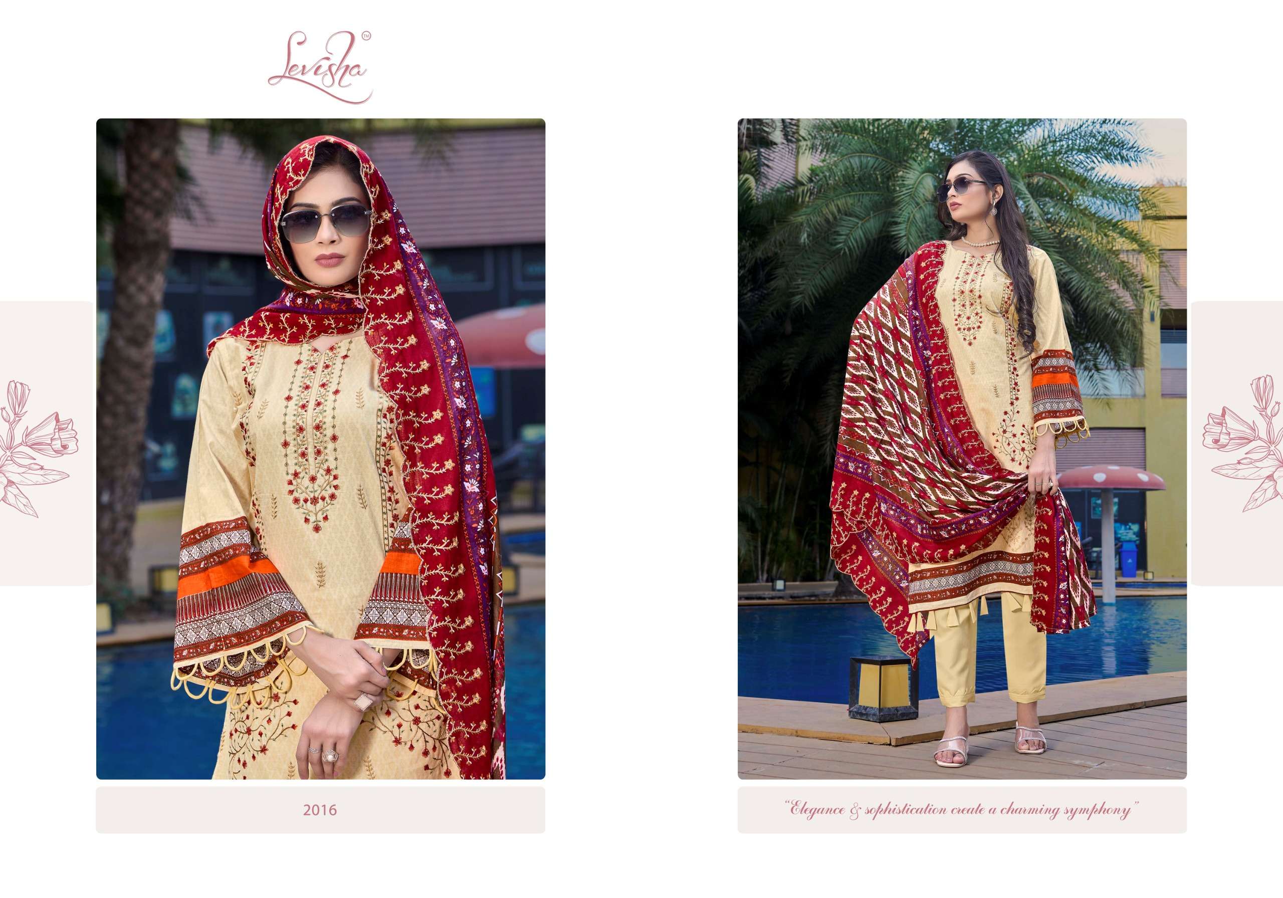  LEVISHA BINSAEED NX COTTON PRINT WITH EMBROIDERY WORK SUIT