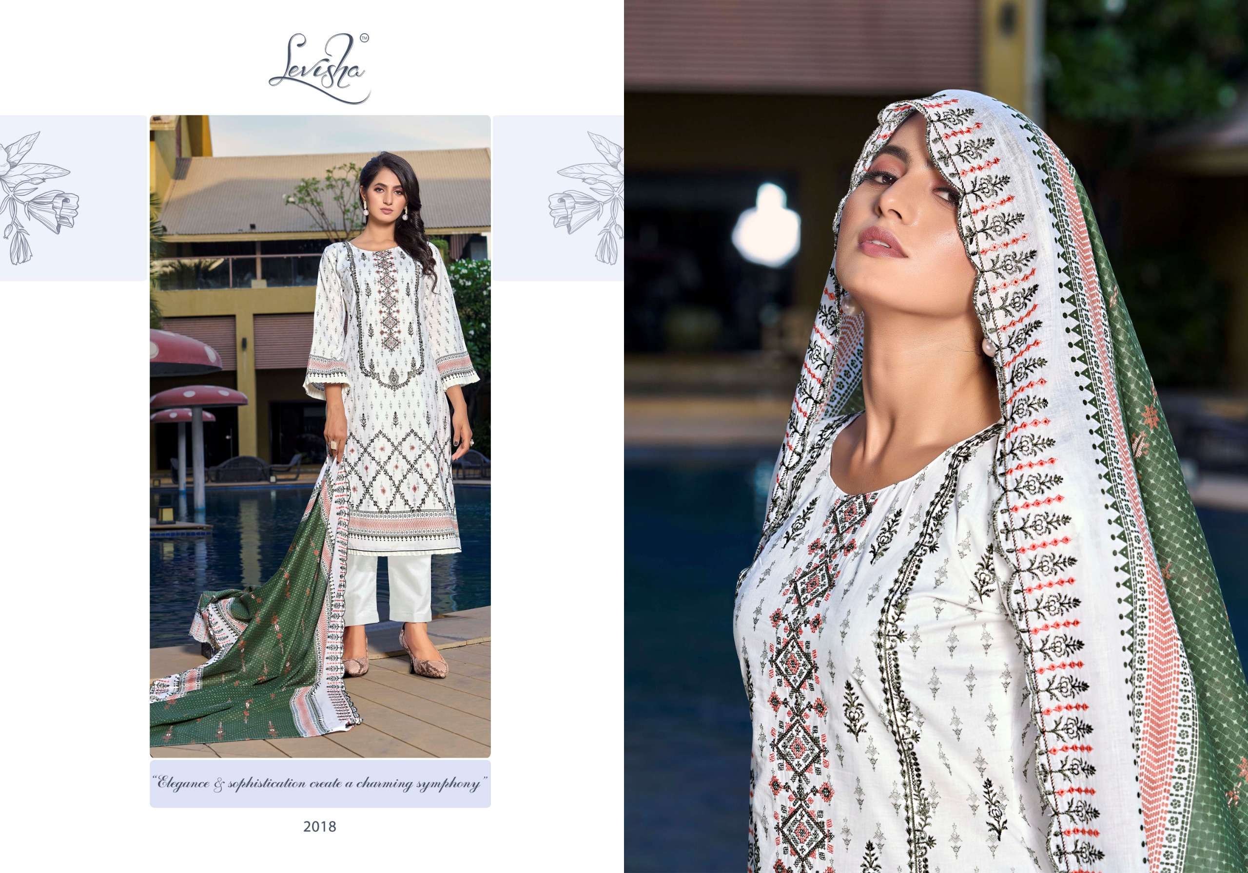  LEVISHA BINSAEED NX COTTON PRINT WITH EMBROIDERY WORK SUIT