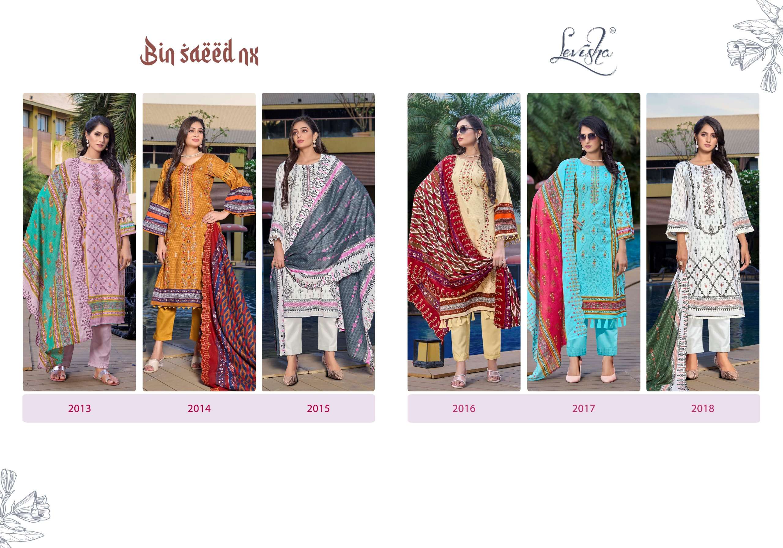 LEVISHA BINSAEED NX COTTON PRINT WITH EMBROIDERY WORK SUIT