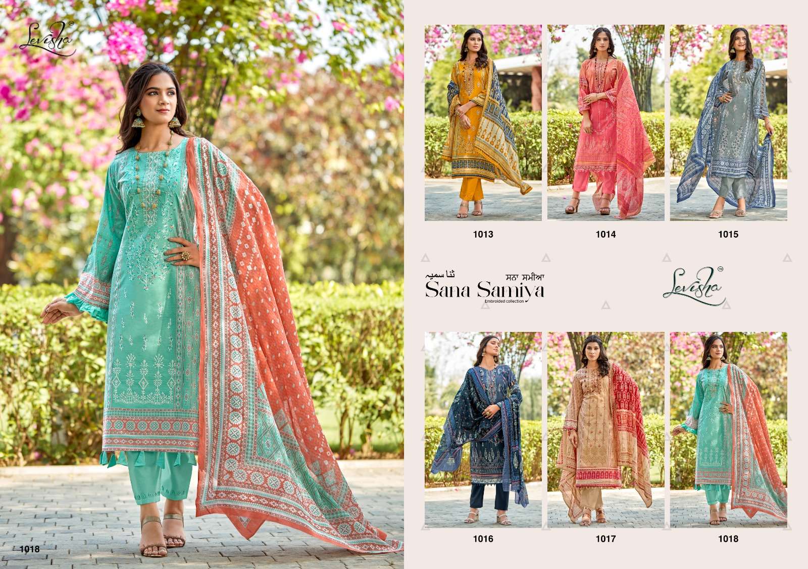 LEVISHA SANA SAMIYA COTTON PRINT WIITH FANCY WORK SUIT