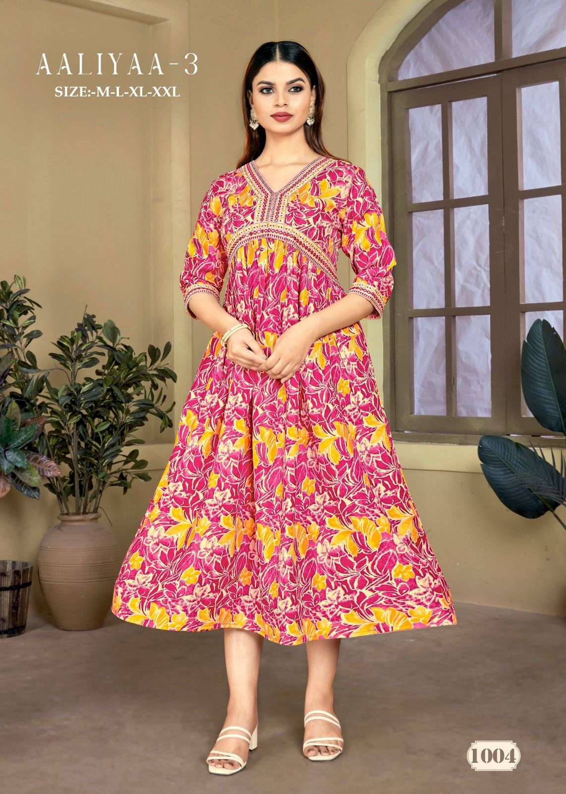 MF AALIYAA VOL 3 RAYON PRINT FANCY MIDI GOWN 