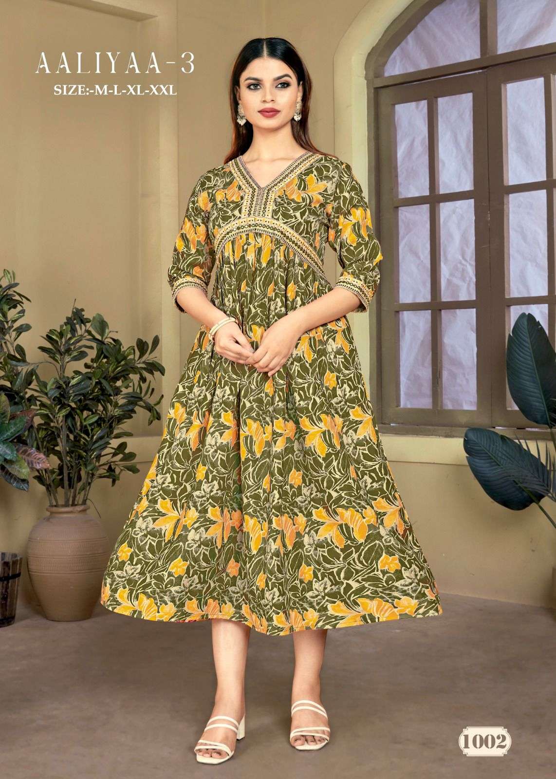 MF AALIYAA VOL 3 RAYON PRINT FANCY MIDI GOWN 